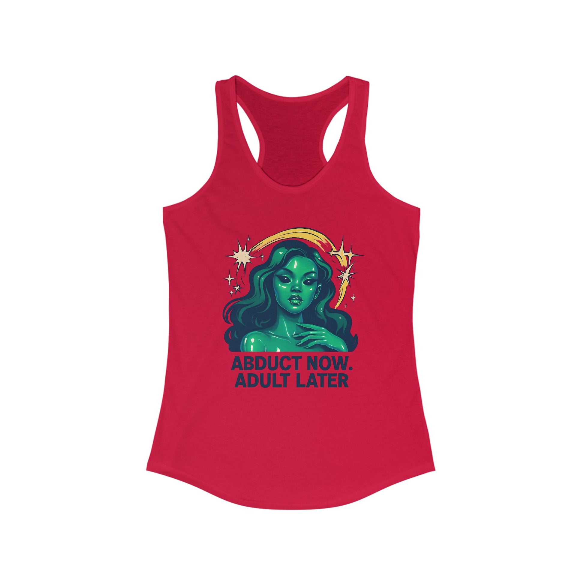 Alien Inspiration Racerback Tank - Perfect for Casual Wear, Summer Events, Gift for Sci-Fi Lovers, Funny Workout Top, Festival Style