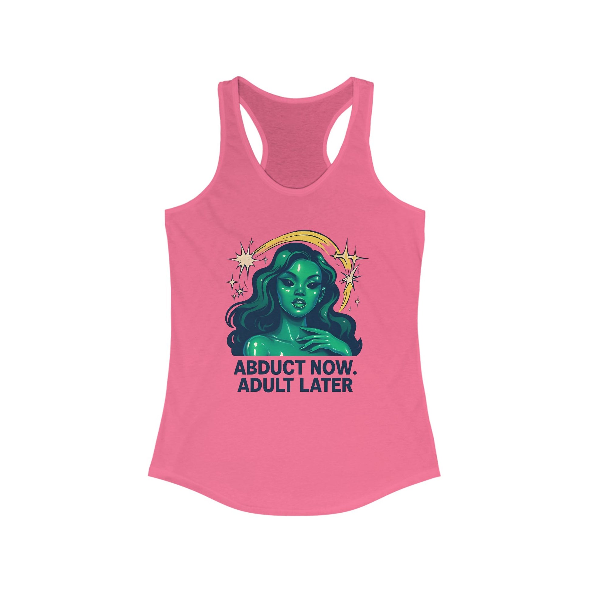Alien Inspiration Racerback Tank - Perfect for Casual Wear, Summer Events, Gift for Sci-Fi Lovers, Funny Workout Top, Festival Style