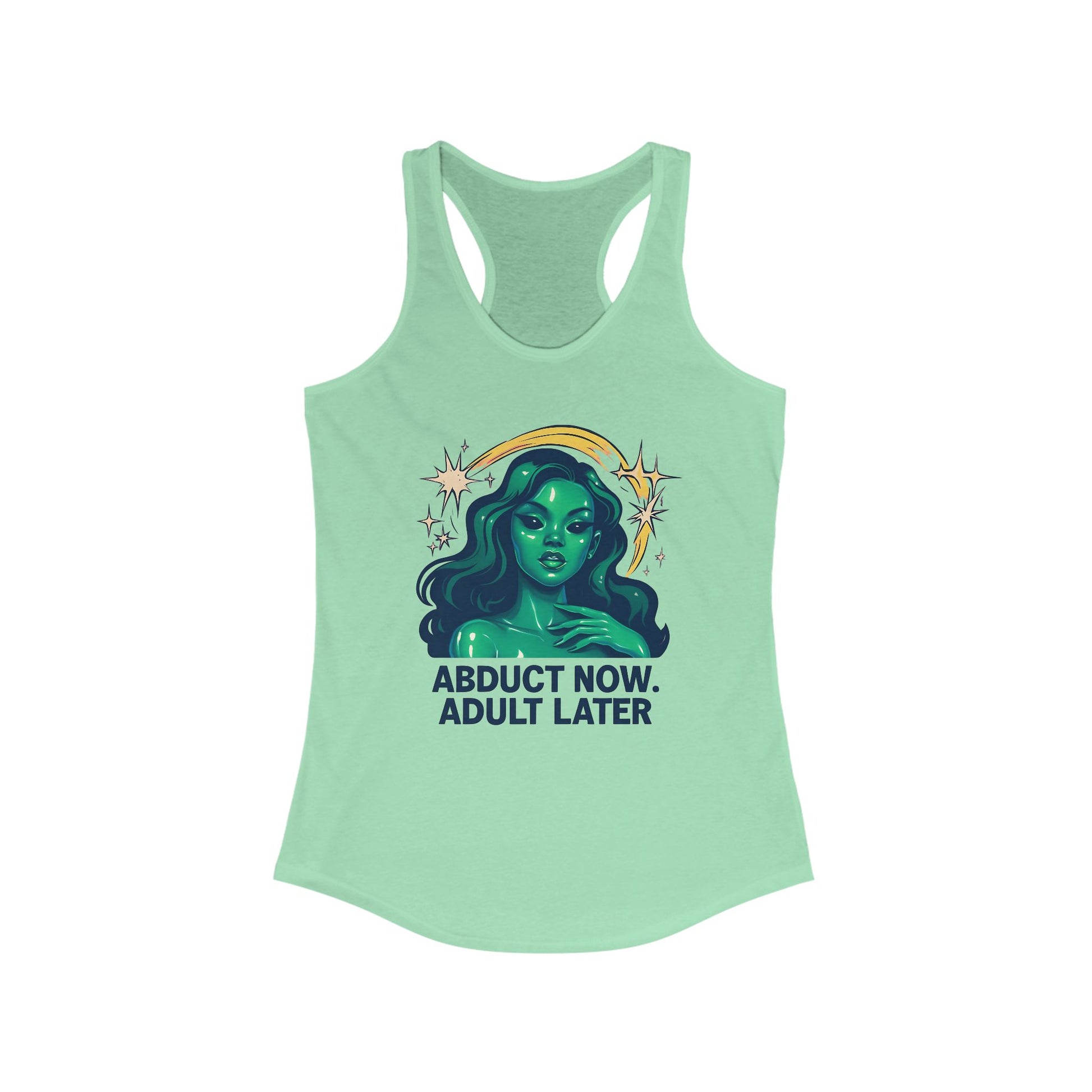 Alien Inspiration Racerback Tank - Perfect for Casual Wear, Summer Events, Gift for Sci-Fi Lovers, Funny Workout Top, Festival Style