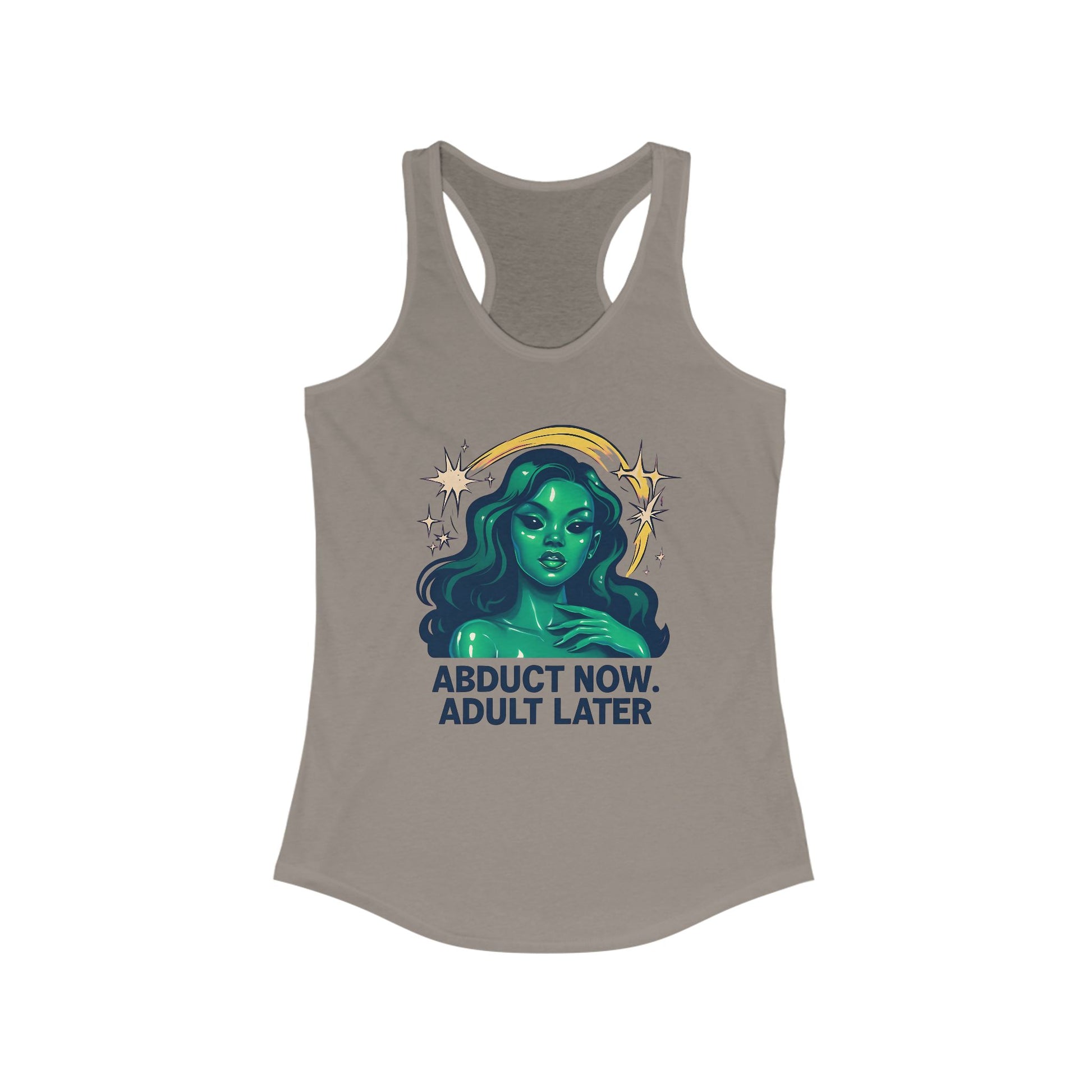 Alien Inspiration Racerback Tank - Perfect for Casual Wear, Summer Events, Gift for Sci-Fi Lovers, Funny Workout Top, Festival Style