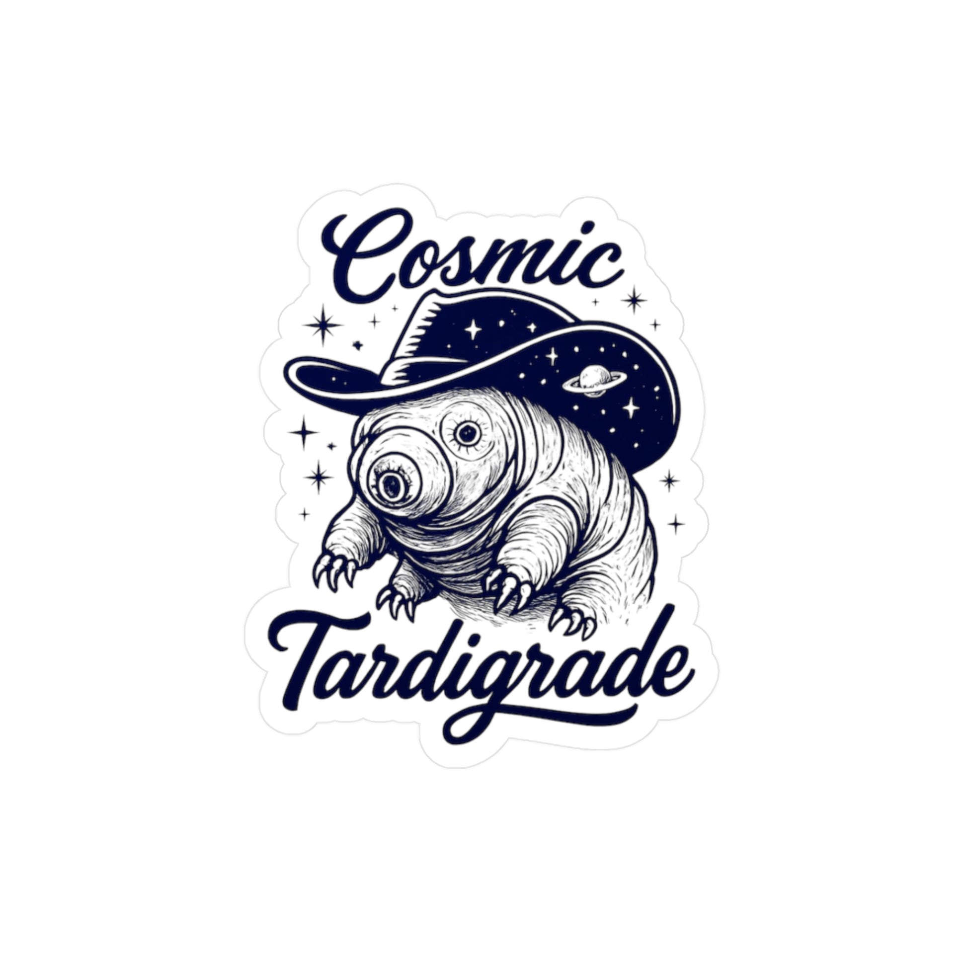 Cosmic Tardigrade Vinyl Decals, Quirky Stickers for Laptop, Water Bottle, Car, Unique Gift for Science Lovers, Funny Wall Art