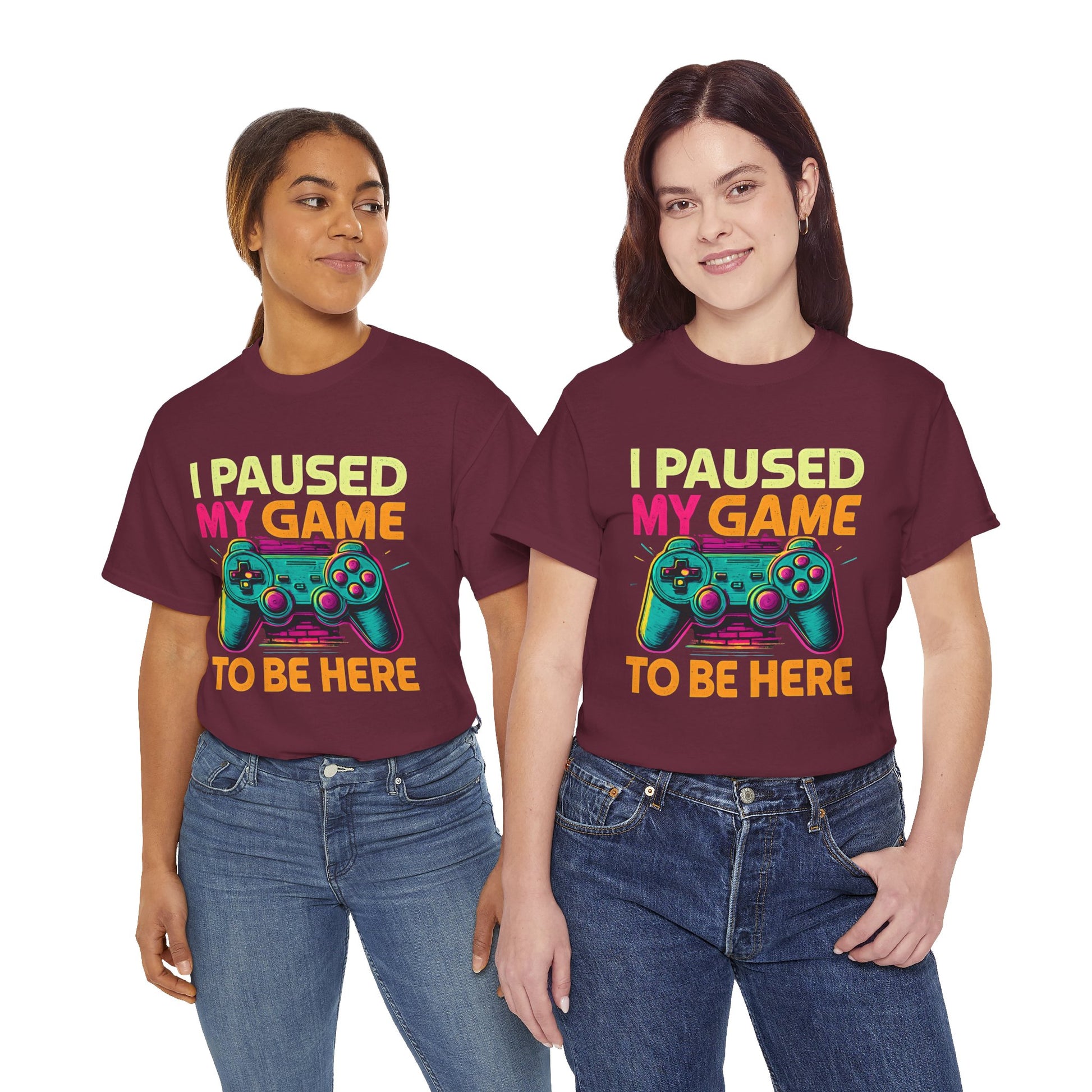 Gaming Humor Unisex Tee - I Paused My Game To Be Here, Gamer Gift, Video Game Shirt, Casual Wear, Funny T-Shirt, Game Night Apparel