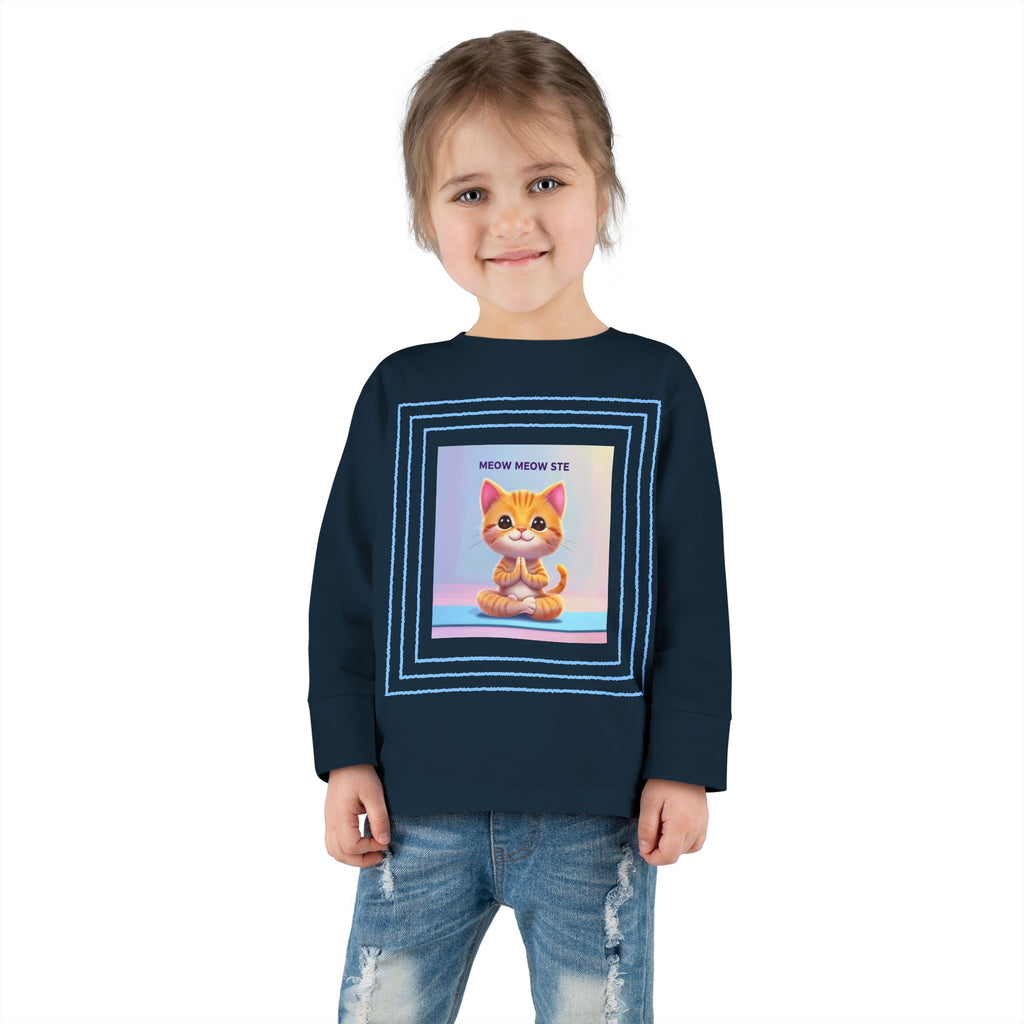 Cat Yoga Toddler Long Sleeve Tee