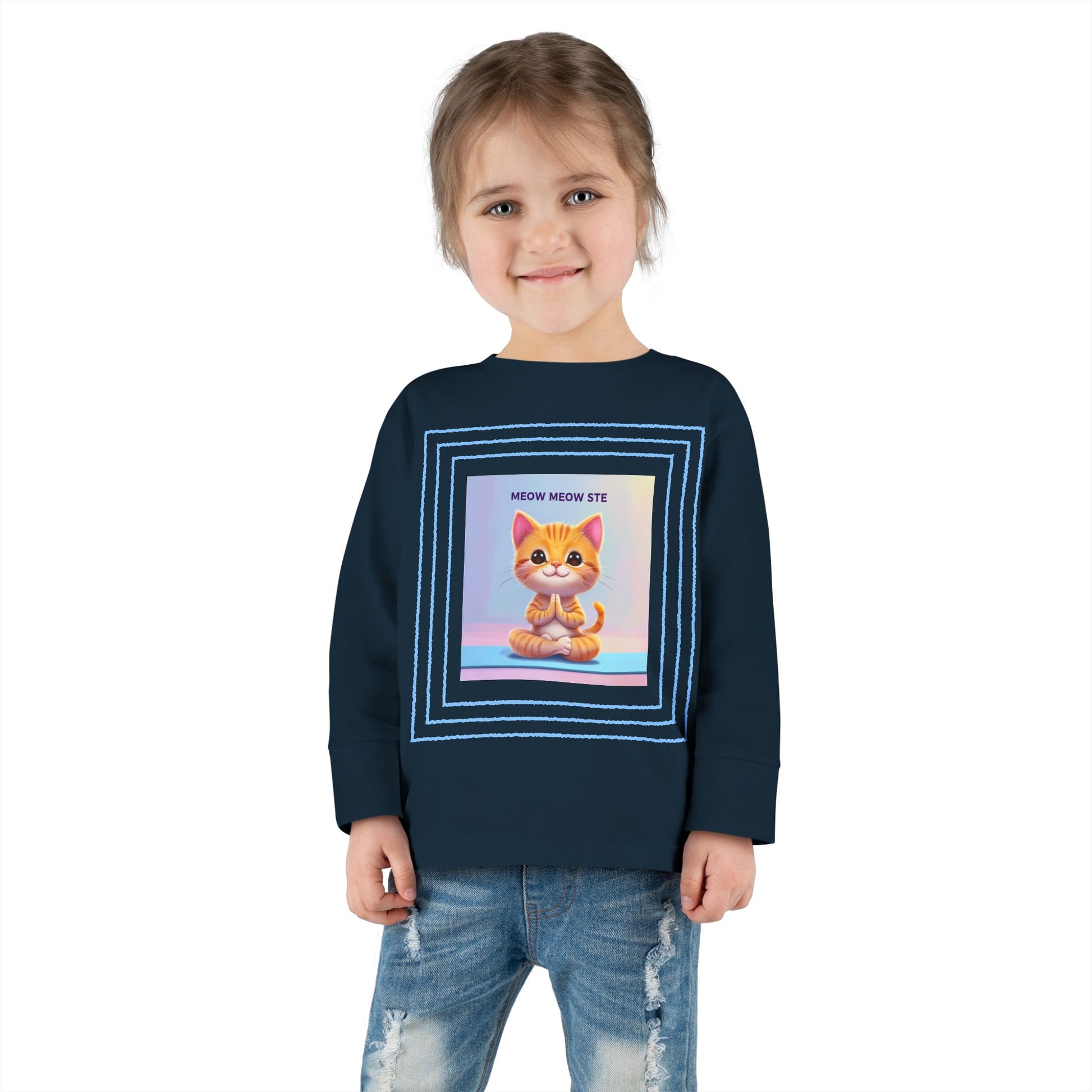 Cat Yoga Toddler Long Sleeve Tee