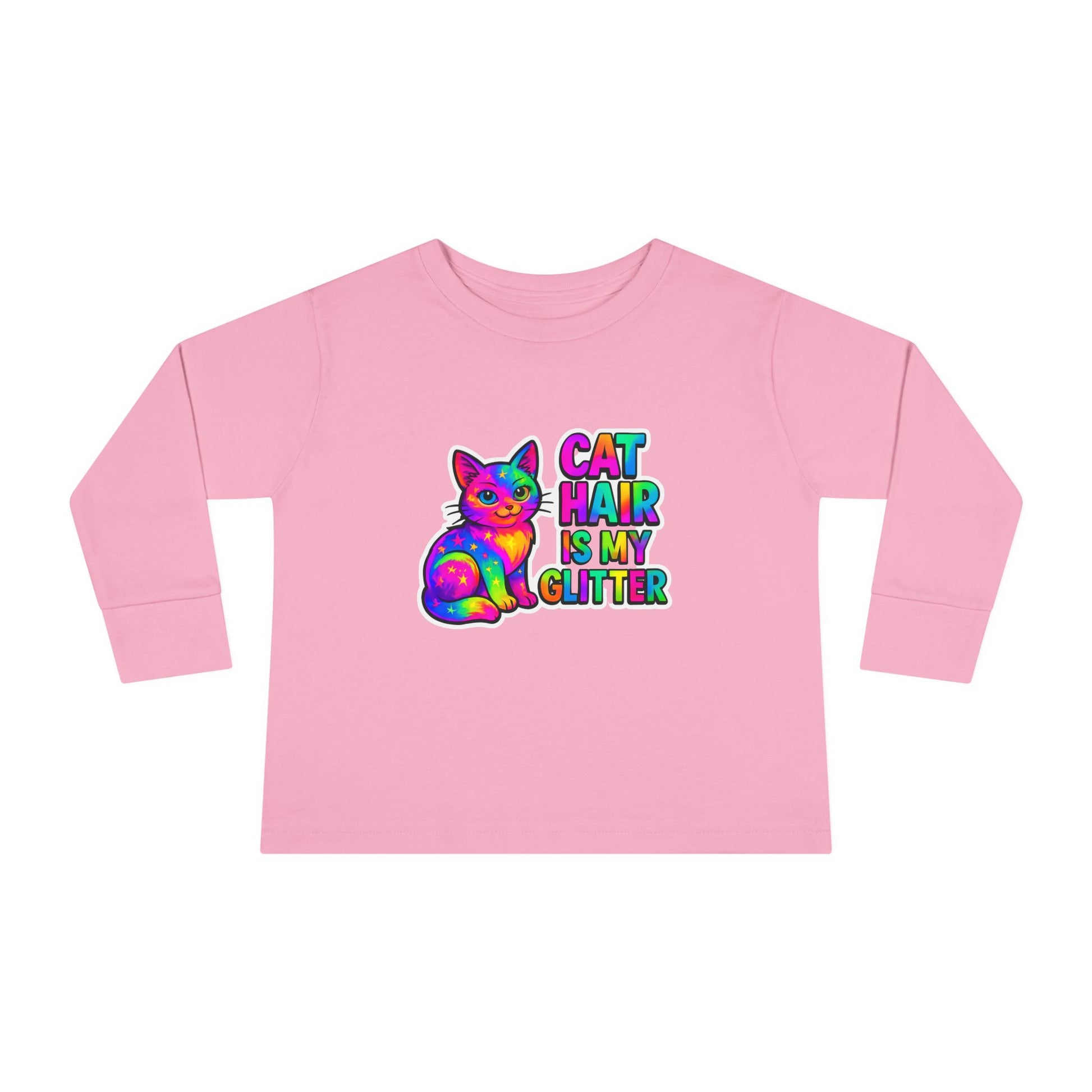 Cat Hair Is My Glitter Toddler Long Sleeve Tee