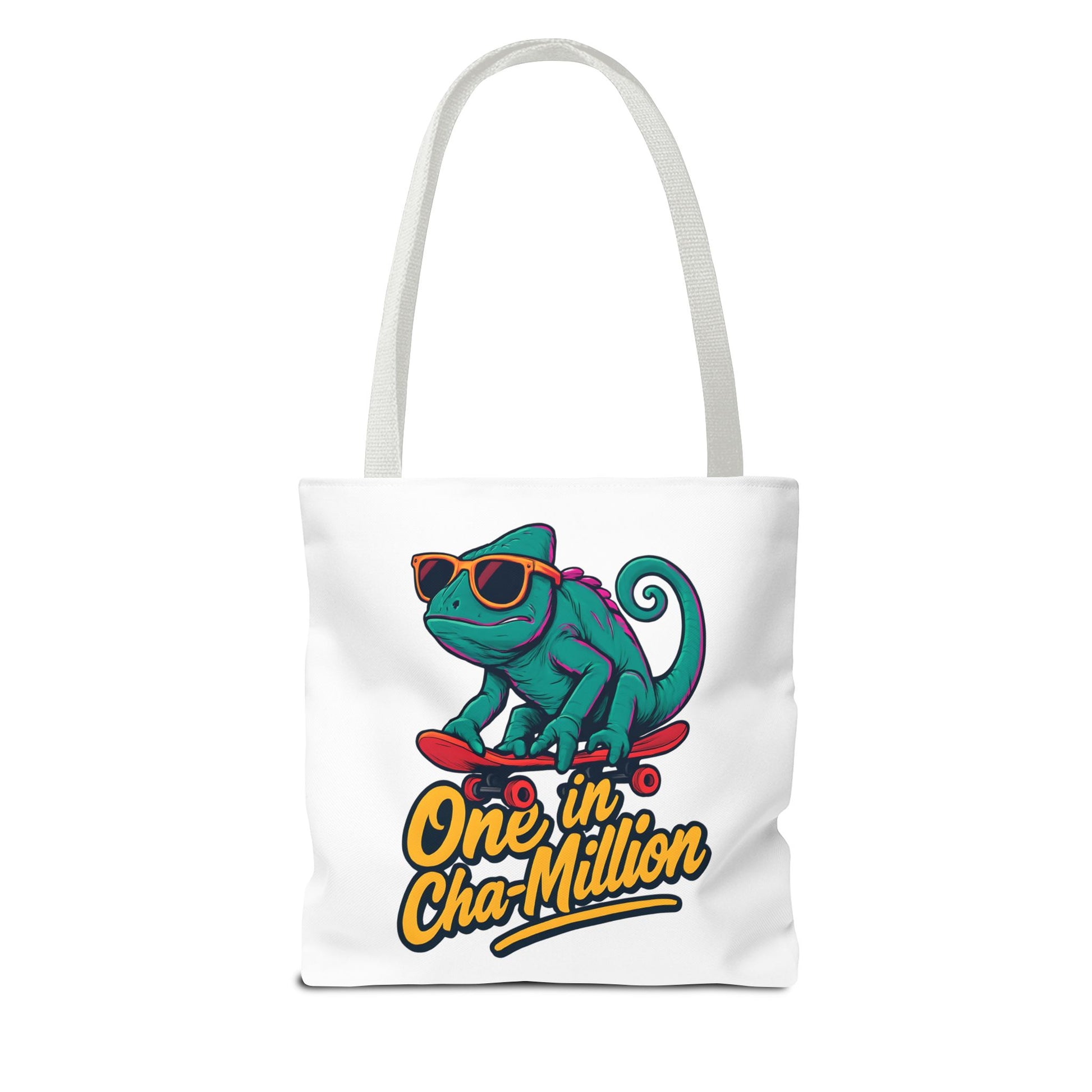 Skateboarder Chameleon Tote Bag - Unique AOP Design, Reusable Shopping Bag, Gift for Chameleon Lovers, Eco-Friendly Grocery Bag, [...]