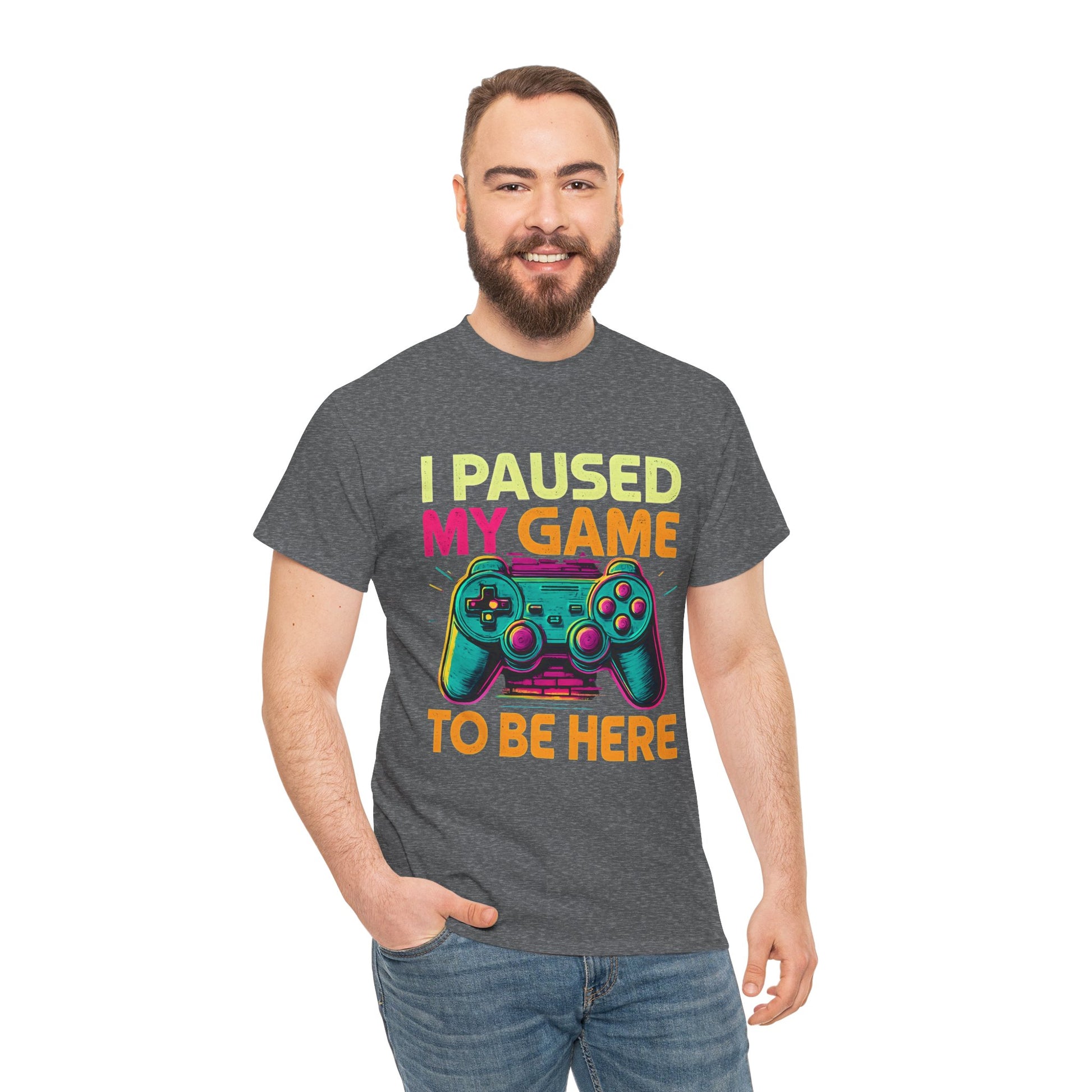Gaming Humor Unisex Tee - I Paused My Game To Be Here, Gamer Gift, Video Game Shirt, Casual Wear, Funny T-Shirt, Game Night Apparel