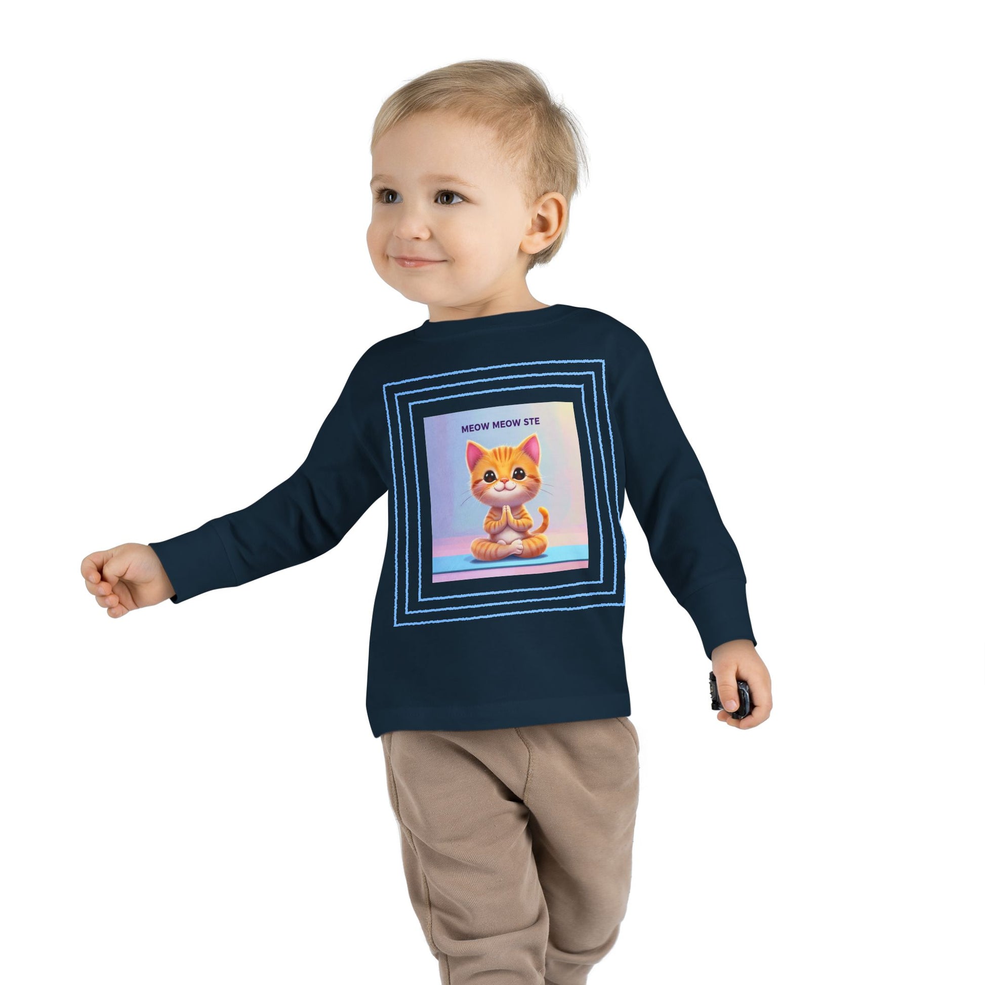 Cat Yoga Toddler Long Sleeve Tee