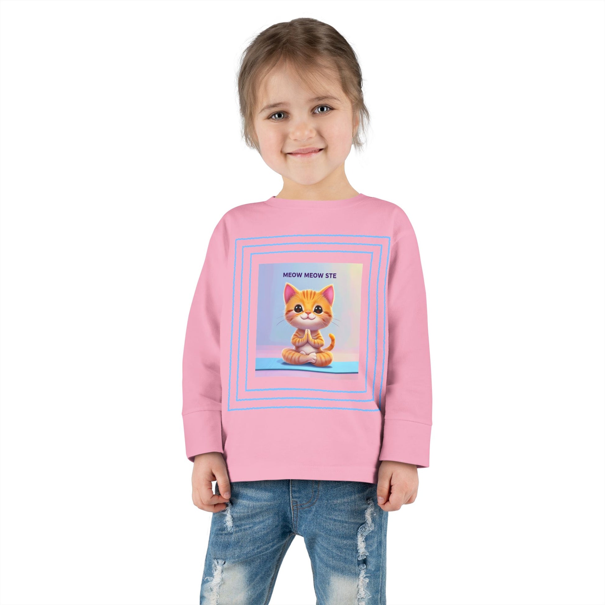 Cat Yoga Toddler Long Sleeve Tee