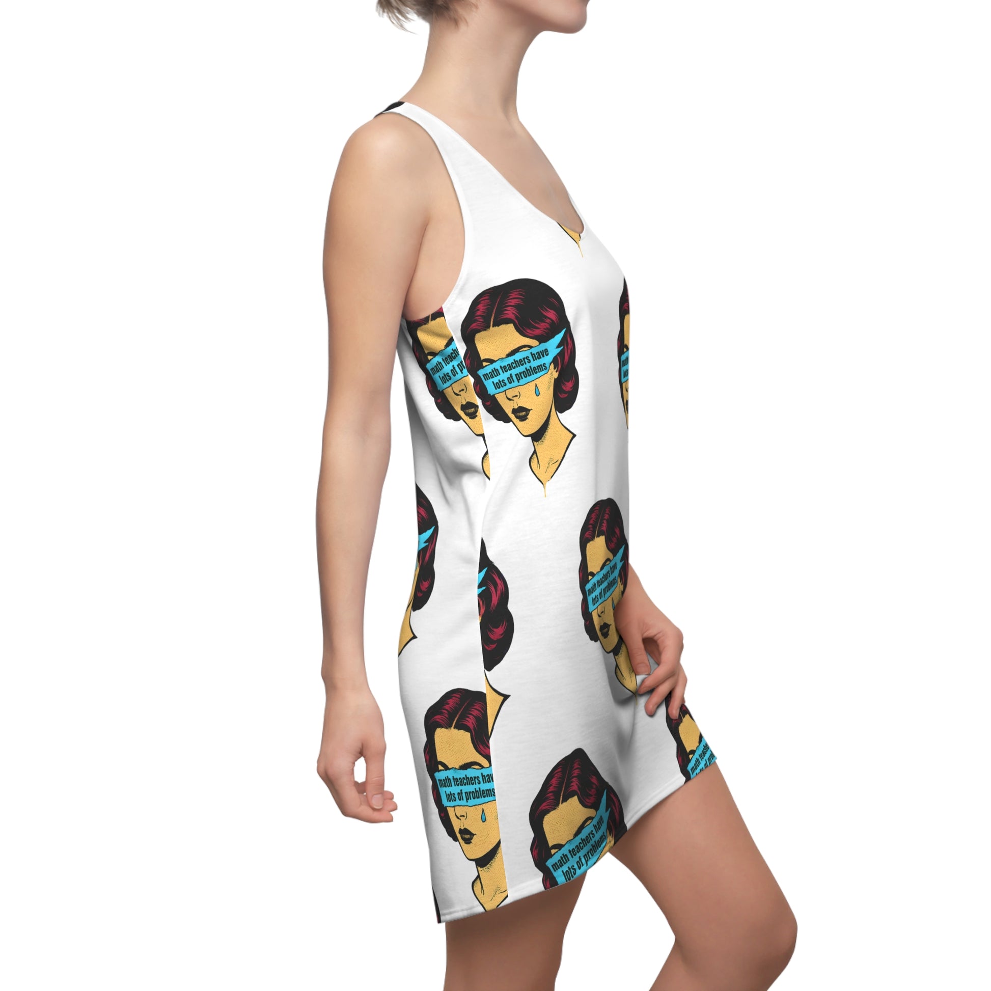 Retro Graphic Women's Racerback Dress - Vintage Style Party Dress, Casual Summer Dress, Perfect Gift for Birthdays, Celebrations, [...]