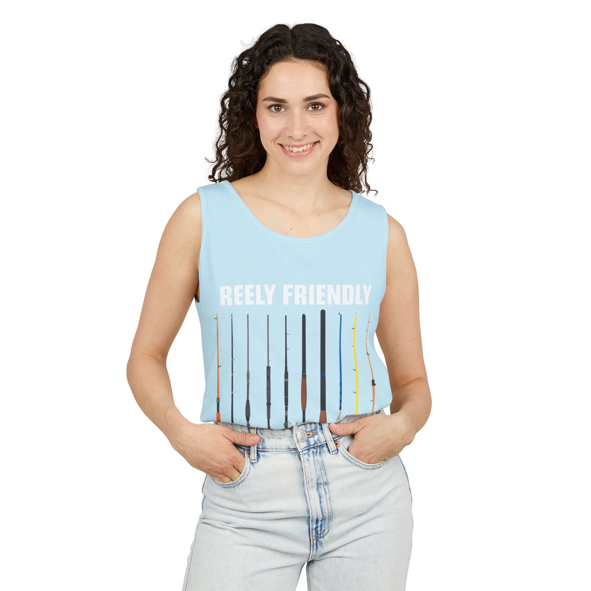 Reely Friendly Fishing Tank Top | Outdoor Apparel, Summer Vibes, Fisherman Gift, Casual Wear, Beach Outing