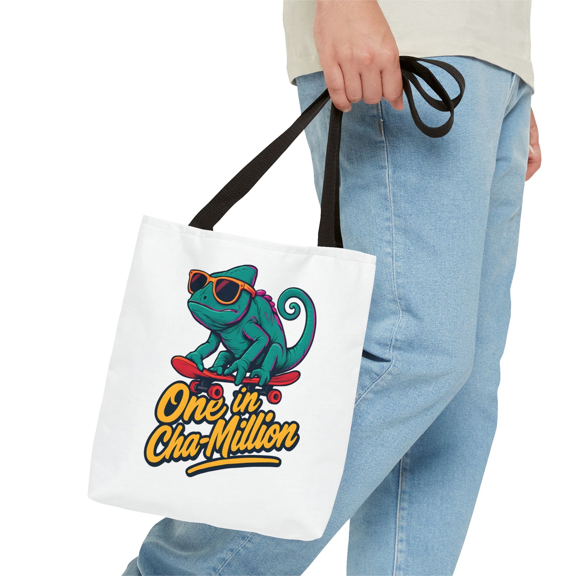 Skateboarder Chameleon Tote Bag - Unique AOP Design, Reusable Shopping Bag, Gift for Chameleon Lovers, Eco-Friendly Grocery Bag, [...]
