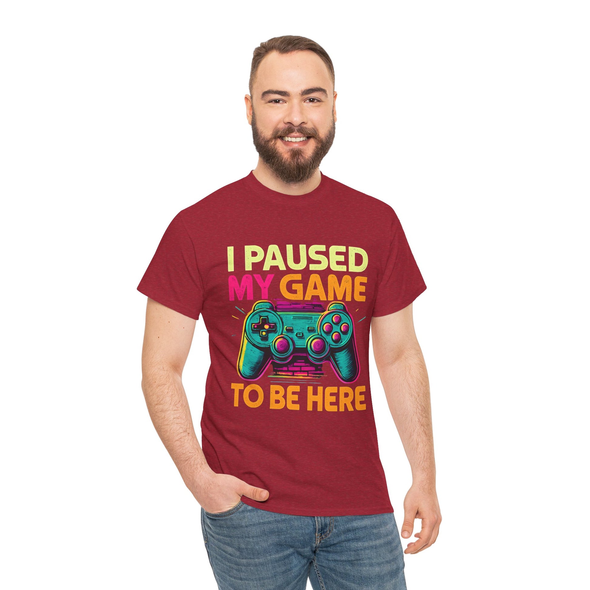 Gaming Humor Unisex Tee - I Paused My Game To Be Here, Gamer Gift, Video Game Shirt, Casual Wear, Funny T-Shirt, Game Night Apparel