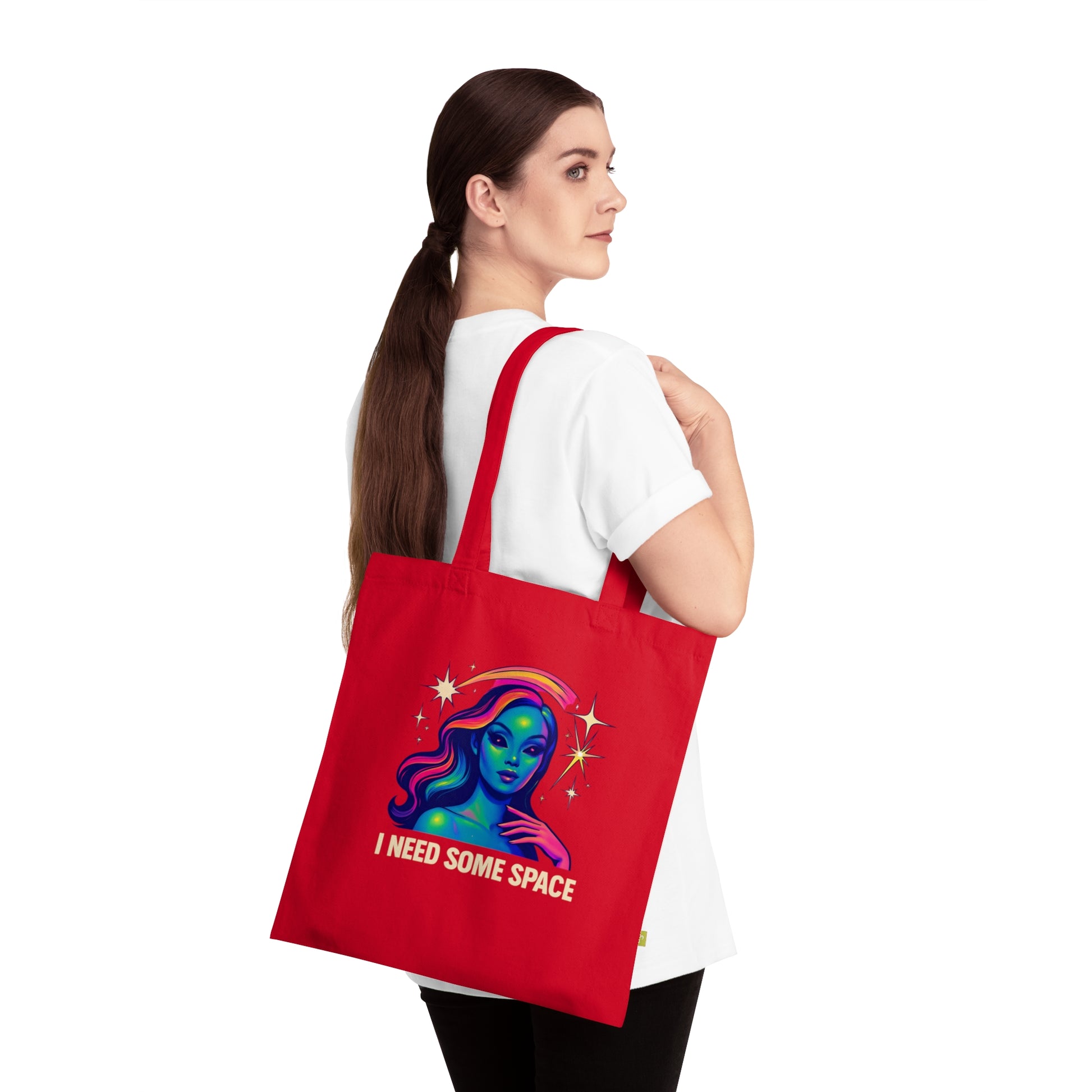 Cosmic Vibes Tote Bag - I Need Some Space, Eco-Friendly Shopping Bag, Unique Gift for Space Lovers, Casual Day Bag, Galaxy Art Tote