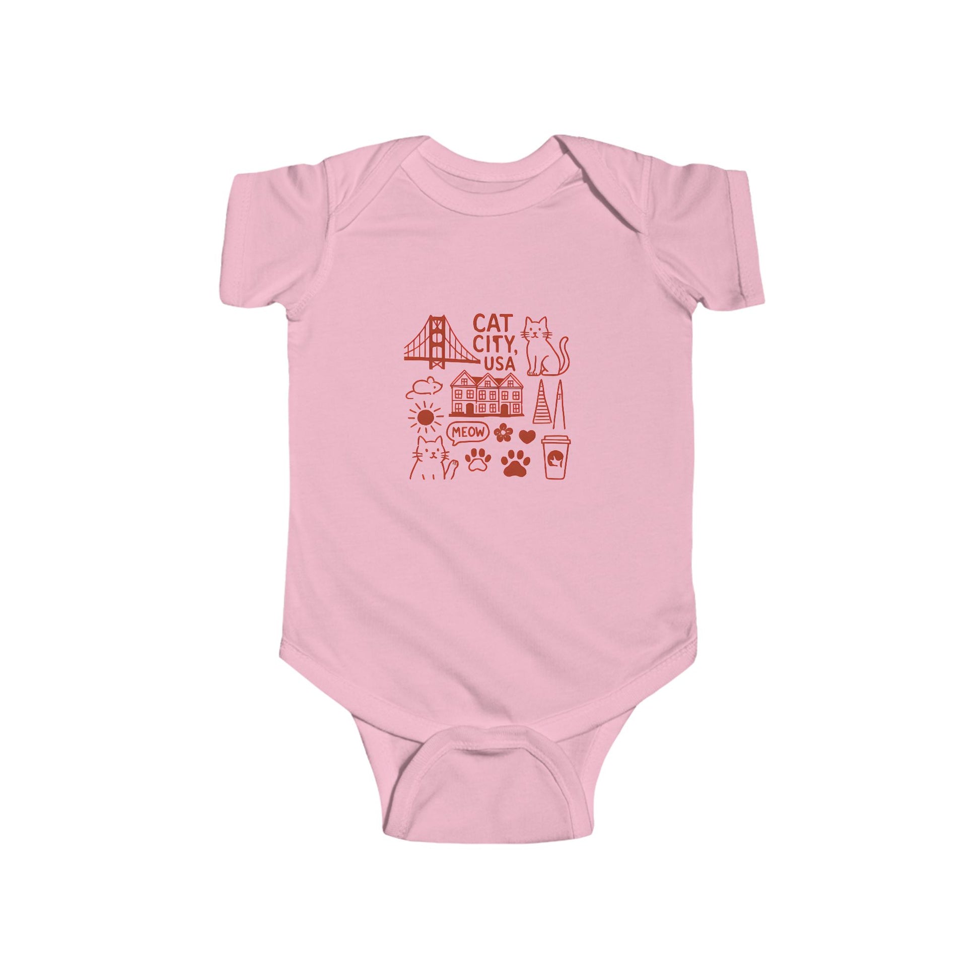 Cat City USA San Francisco Infant Bodysuit, Cute Baby Outfit, Cat Lover Gift, Newborn Clothes, Animal-Themed Babywear