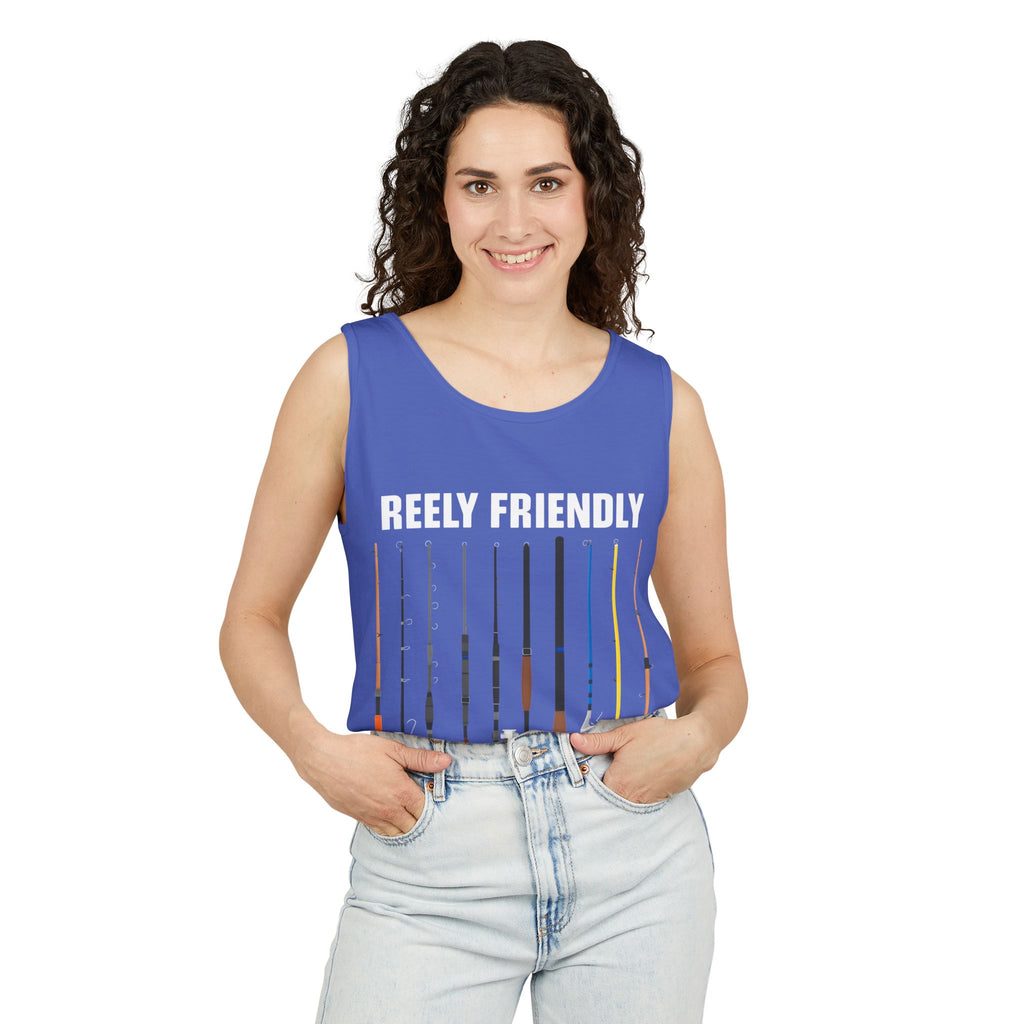 Reely Friendly Fishing Tank Top | Outdoor Apparel, Summer Vibes, Fisherman Gift, Casual Wear, Beach Outing