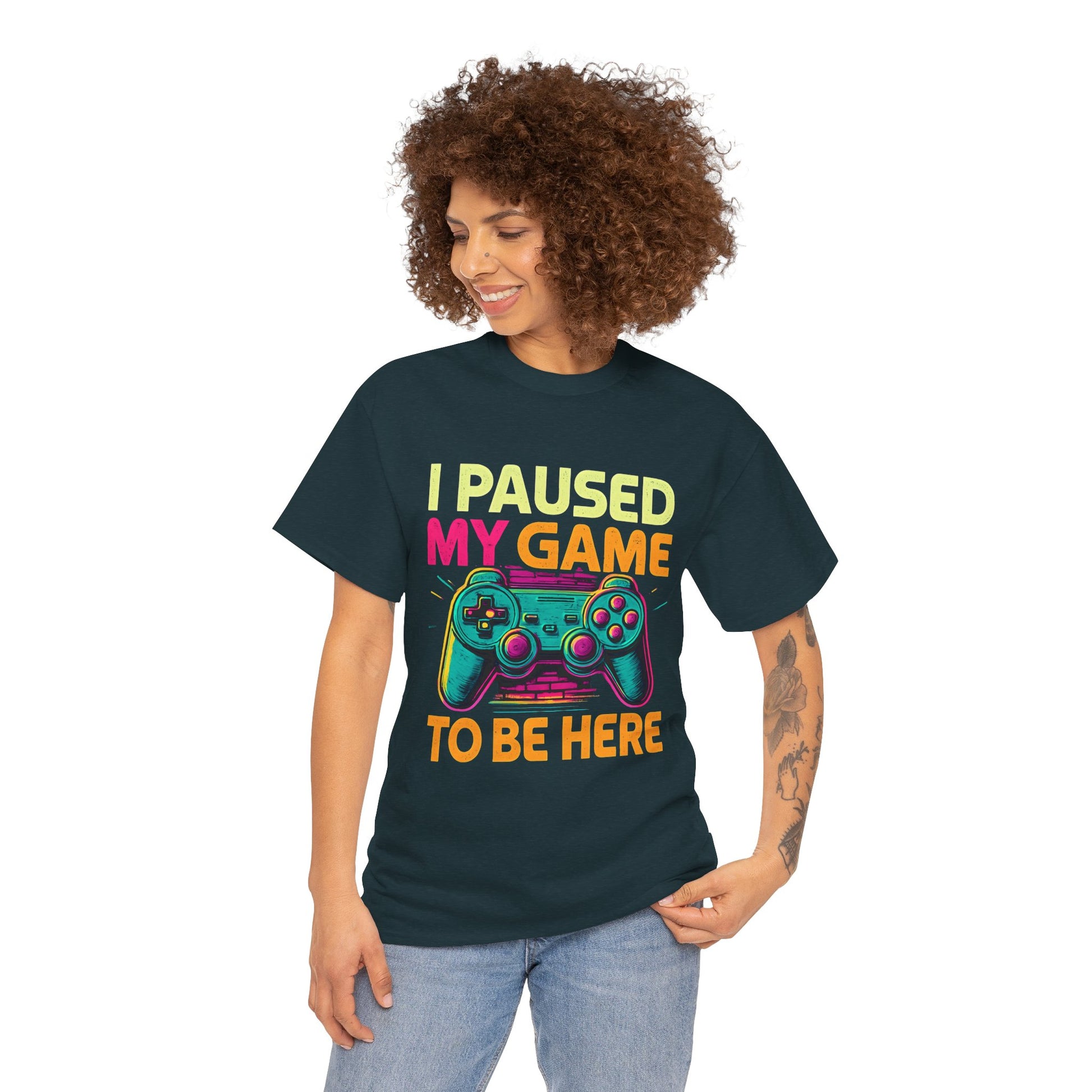 Gaming Humor Unisex Tee - I Paused My Game To Be Here, Gamer Gift, Video Game Shirt, Casual Wear, Funny T-Shirt, Game Night Apparel