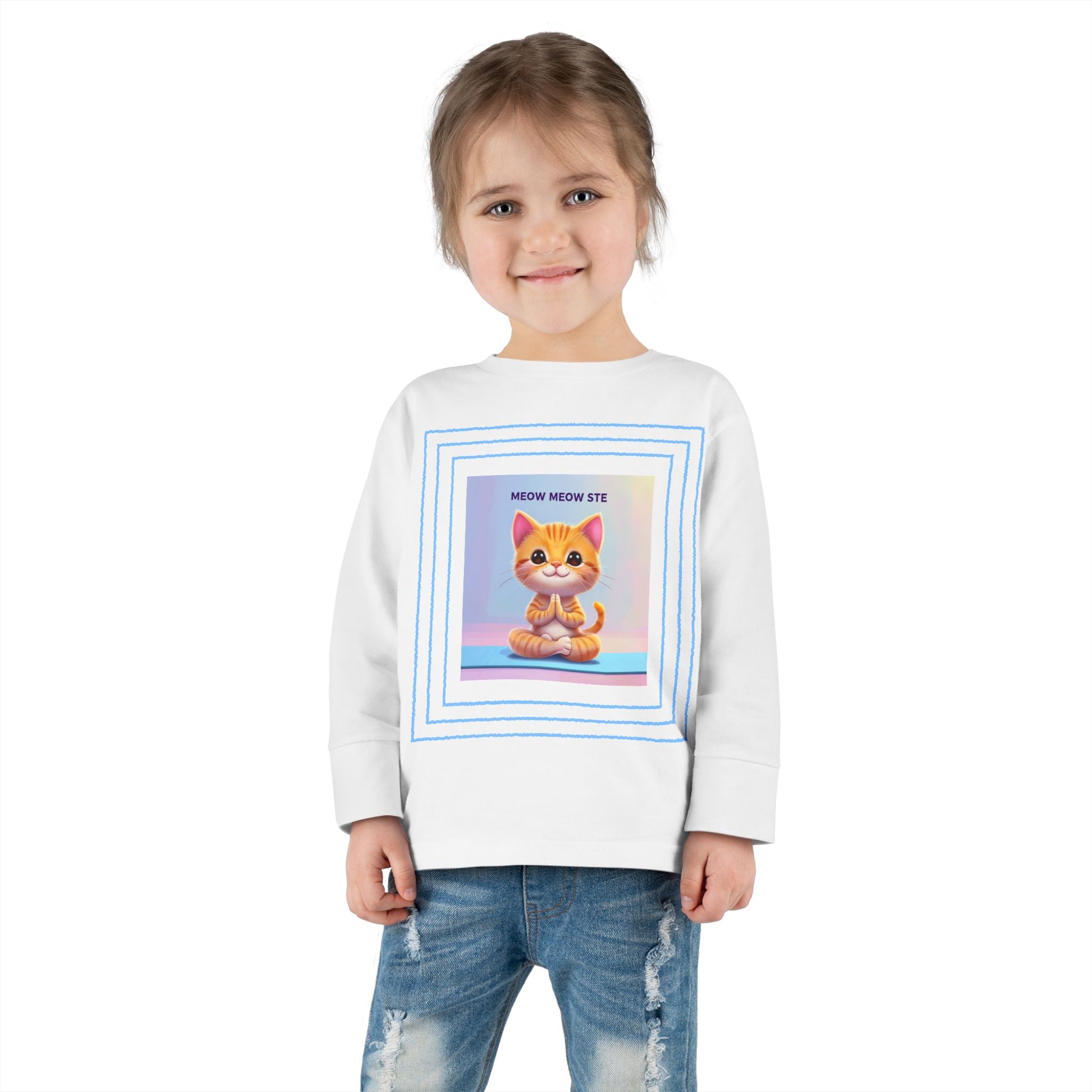 Cat Yoga Toddler Long Sleeve Tee