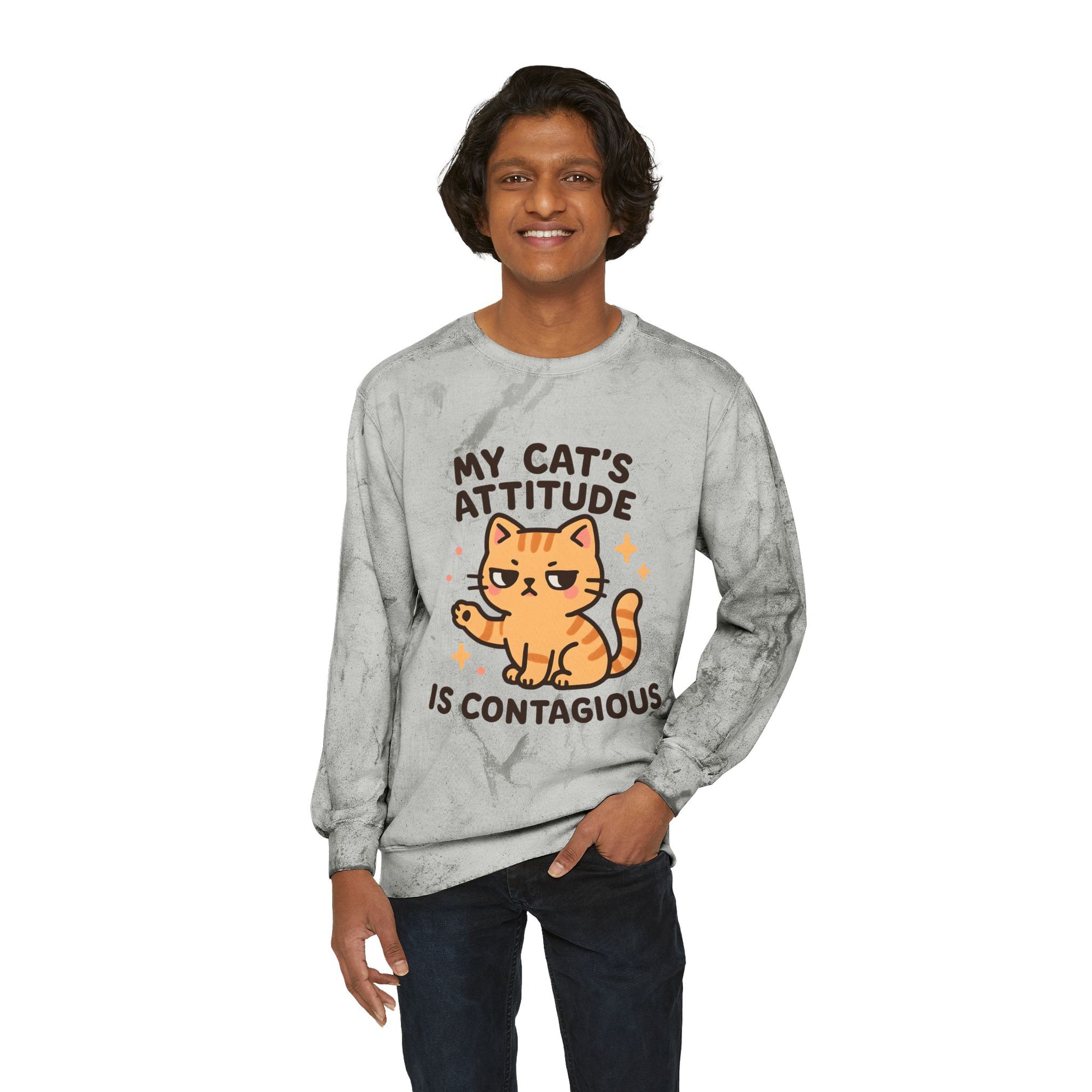 Cat Attitude Crewneck Sweatshirt, Funny Cat Sweatshirt, Pet Lover Gift, Cozy Sweatshirt