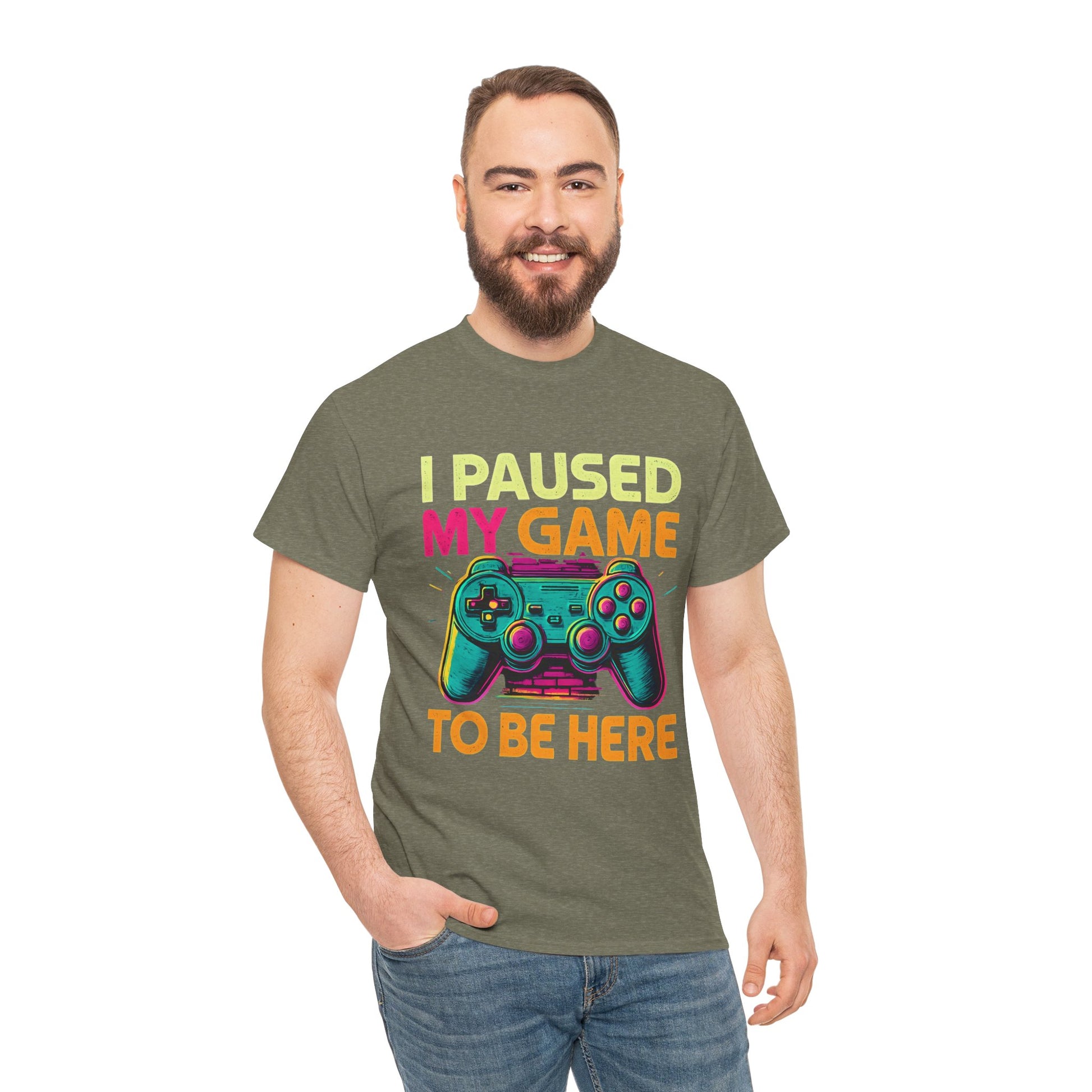 Gaming Humor Unisex Tee - I Paused My Game To Be Here, Gamer Gift, Video Game Shirt, Casual Wear, Funny T-Shirt, Game Night Apparel