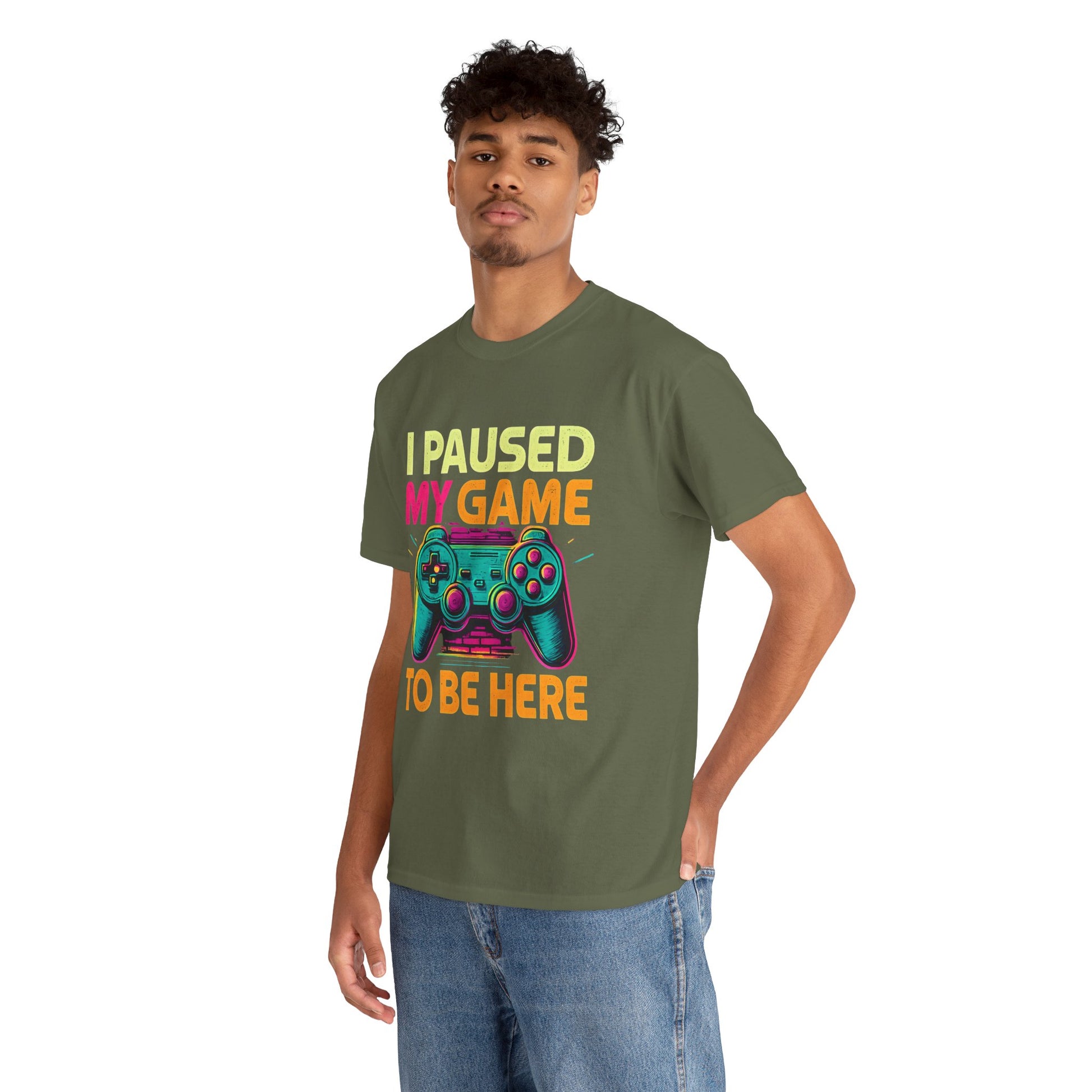 Gaming Humor Unisex Tee - I Paused My Game To Be Here, Gamer Gift, Video Game Shirt, Casual Wear, Funny T-Shirt, Game Night Apparel