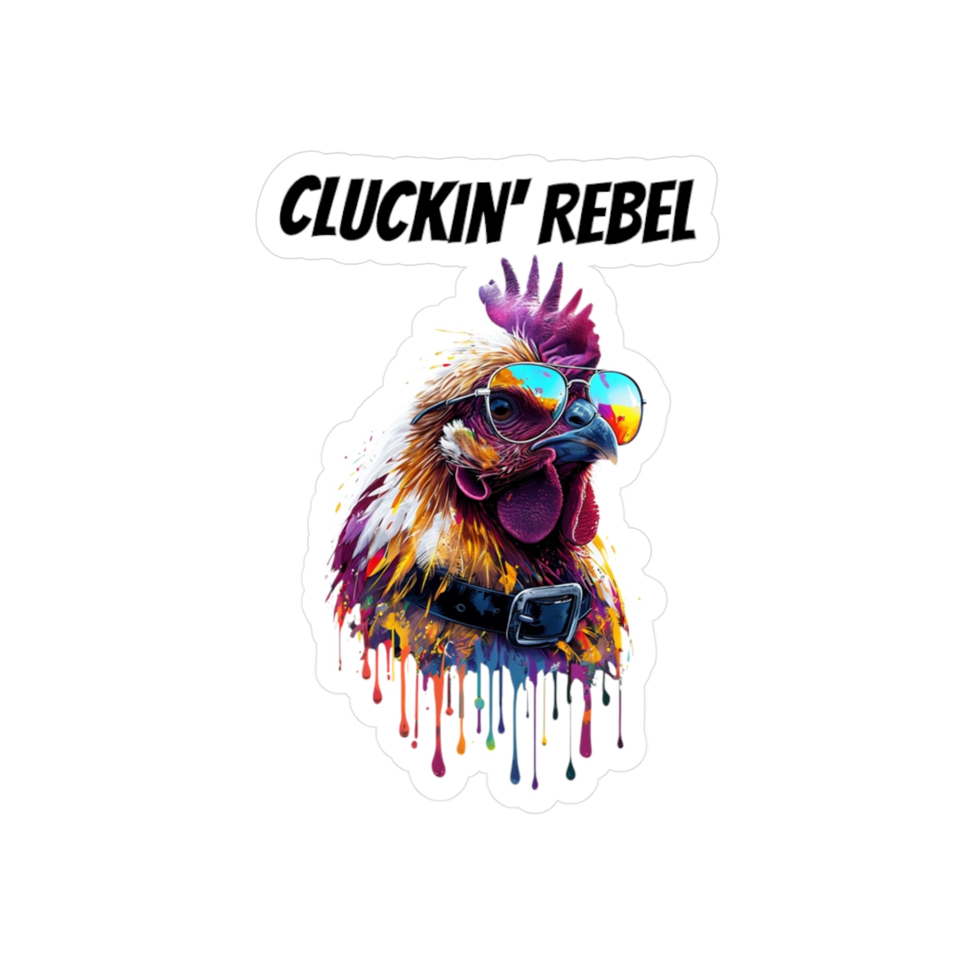 Cool Animal Stickers, Cluckin' Rebel Vinyl Decals for Laptops, Cars, Journals, Fun Decor, Gift for Chicken Lovers