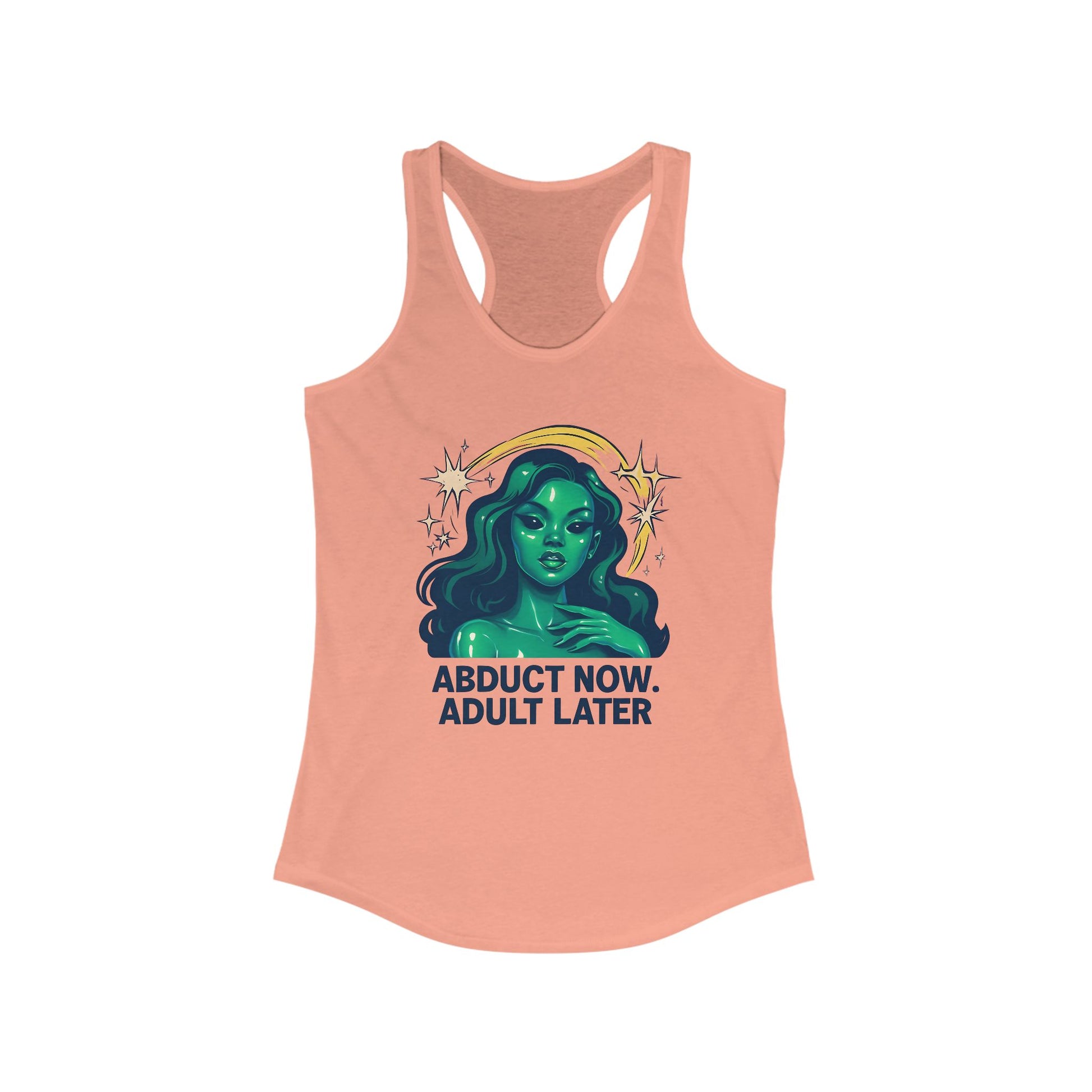 Alien Inspiration Racerback Tank - Perfect for Casual Wear, Summer Events, Gift for Sci-Fi Lovers, Funny Workout Top, Festival Style