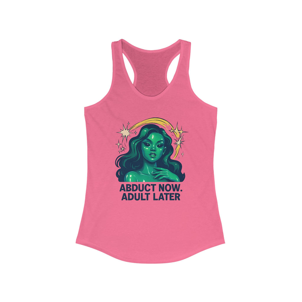 Alien Inspiration Racerback Tank - Perfect for Casual Wear, Summer Events, Gift for Sci-Fi Lovers, Funny Workout Top, Festival Style