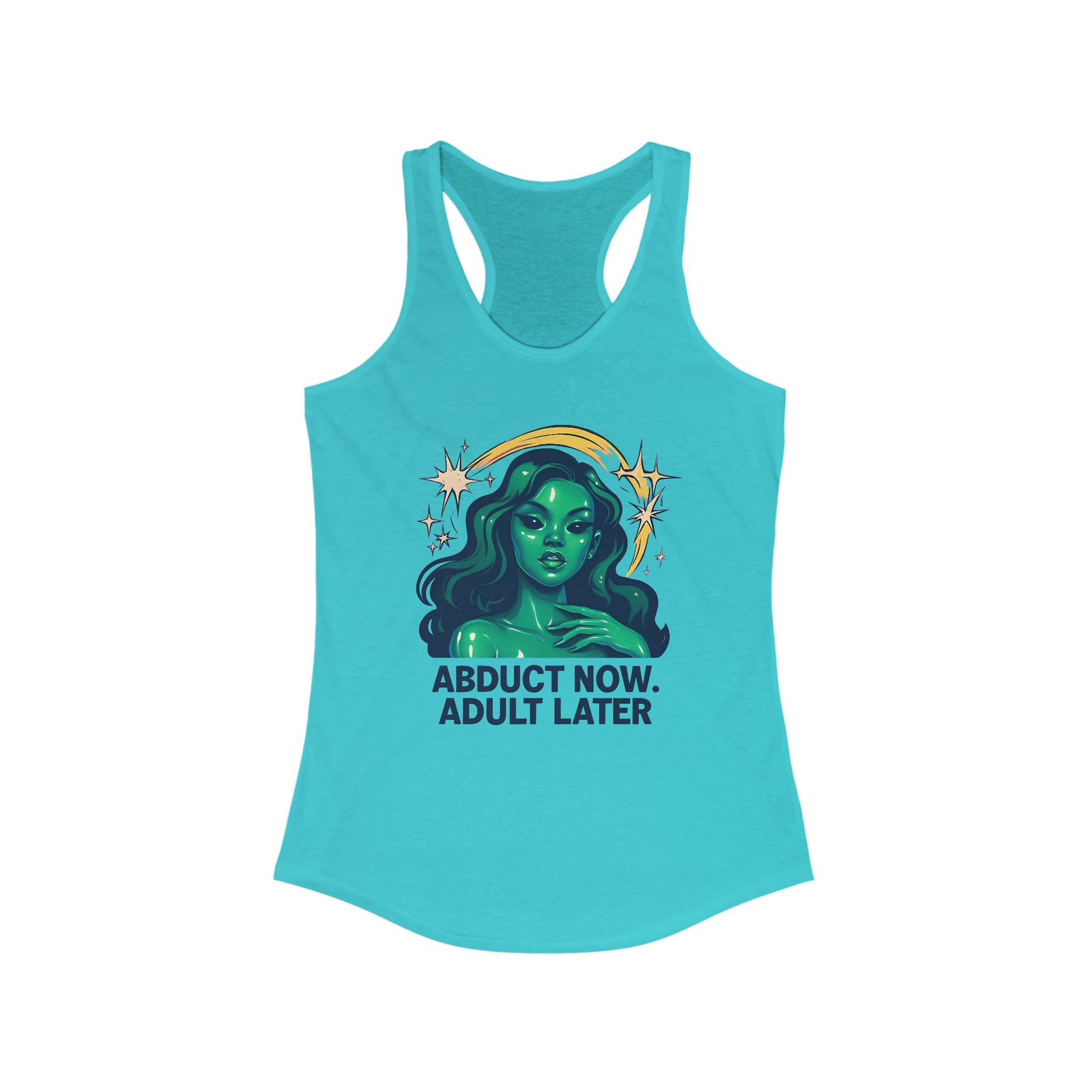 Alien Inspiration Racerback Tank - Perfect for Casual Wear, Summer Events, Gift for Sci-Fi Lovers, Funny Workout Top, Festival Style