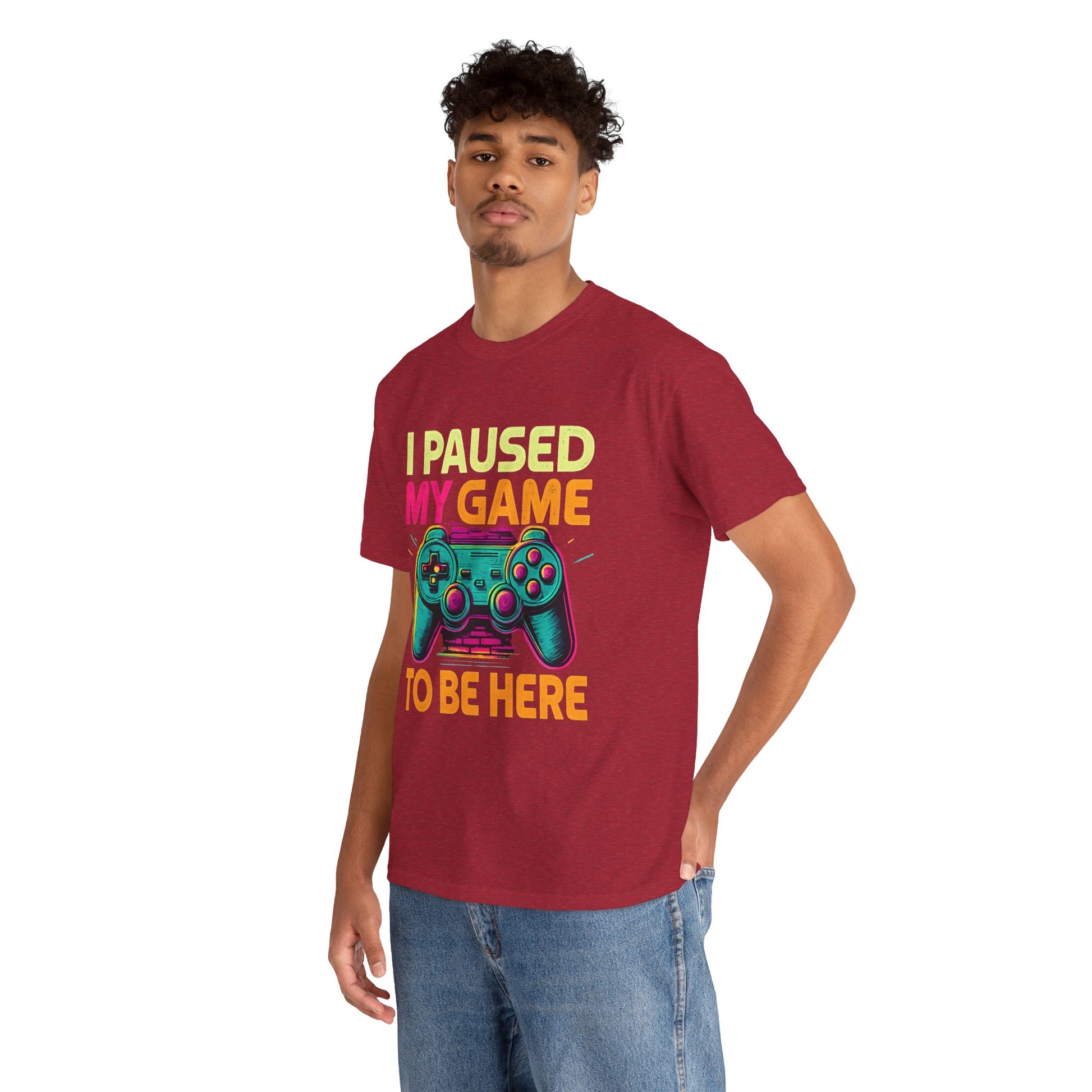 Gaming Humor Unisex Tee - I Paused My Game To Be Here, Gamer Gift, Video Game Shirt, Casual Wear, Funny T-Shirt, Game Night Apparel