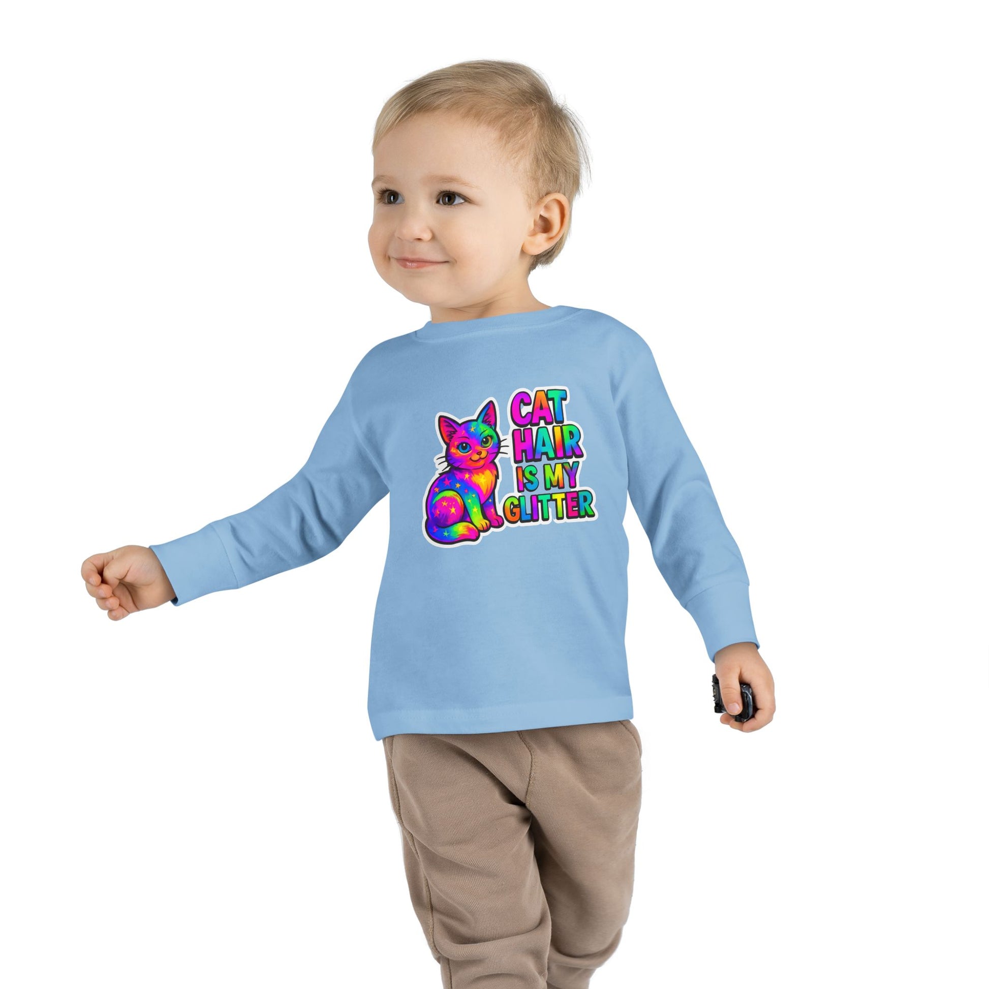 Cat Hair Is My Glitter Toddler Long Sleeve Tee