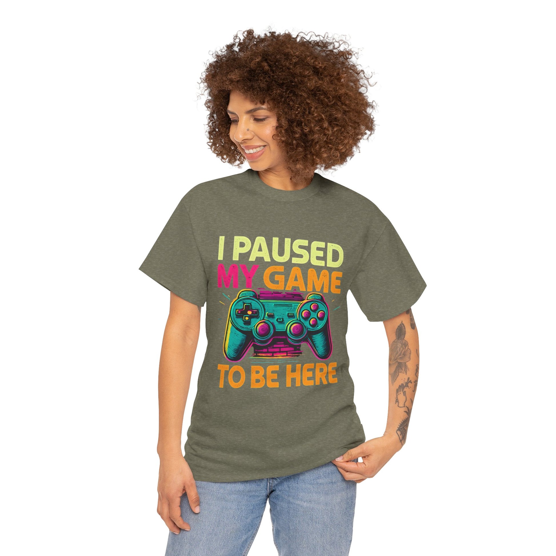 Gaming Humor Unisex Tee - I Paused My Game To Be Here, Gamer Gift, Video Game Shirt, Casual Wear, Funny T-Shirt, Game Night Apparel