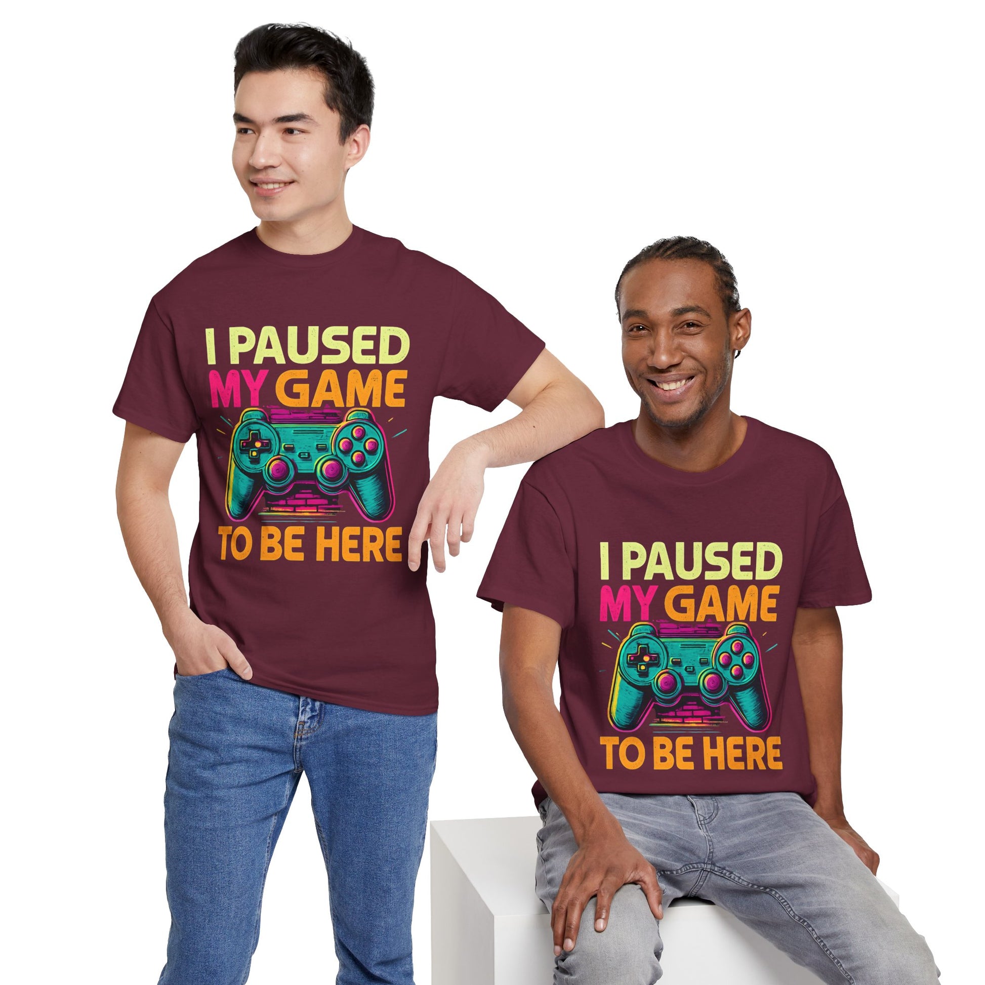 Gaming Humor Unisex Tee - I Paused My Game To Be Here, Gamer Gift, Video Game Shirt, Casual Wear, Funny T-Shirt, Game Night Apparel