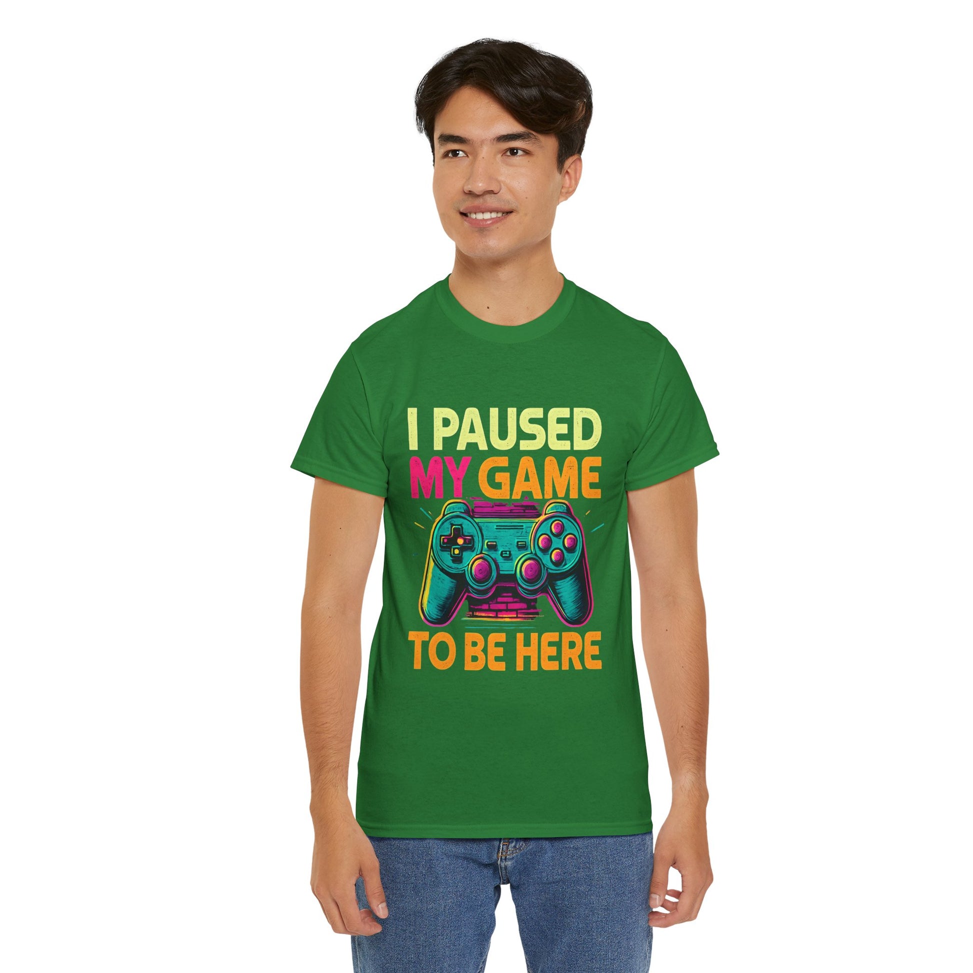 Gaming Humor Unisex Tee - I Paused My Game To Be Here, Gamer Gift, Video Game Shirt, Casual Wear, Funny T-Shirt, Game Night Apparel