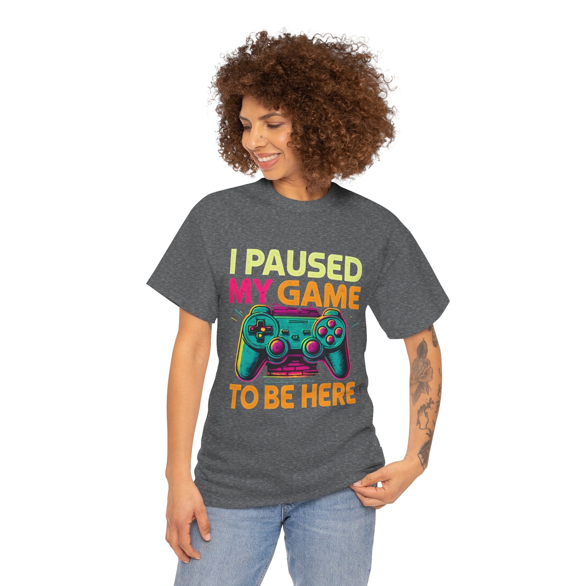 Gaming Humor Unisex Tee - I Paused My Game To Be Here, Gamer Gift, Video Game Shirt, Casual Wear, Funny T-Shirt, Game Night Apparel