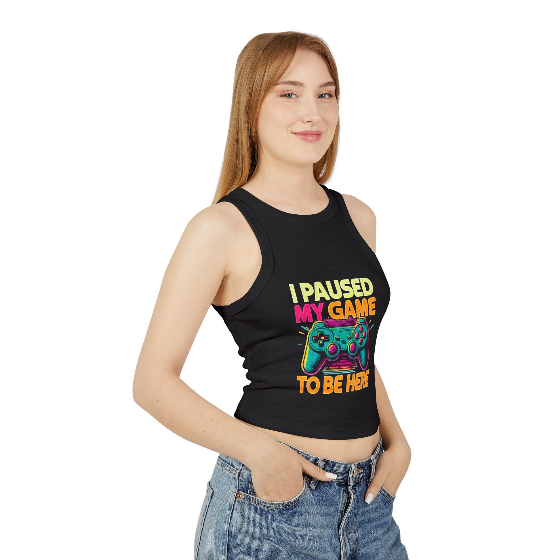 Gamer Girl Micro Rib Tank Top, Casual Summer Top, Video Game Gift, Fun Racerback Tee, Geeky Fashion Apparel, Cute Graphic Tank
