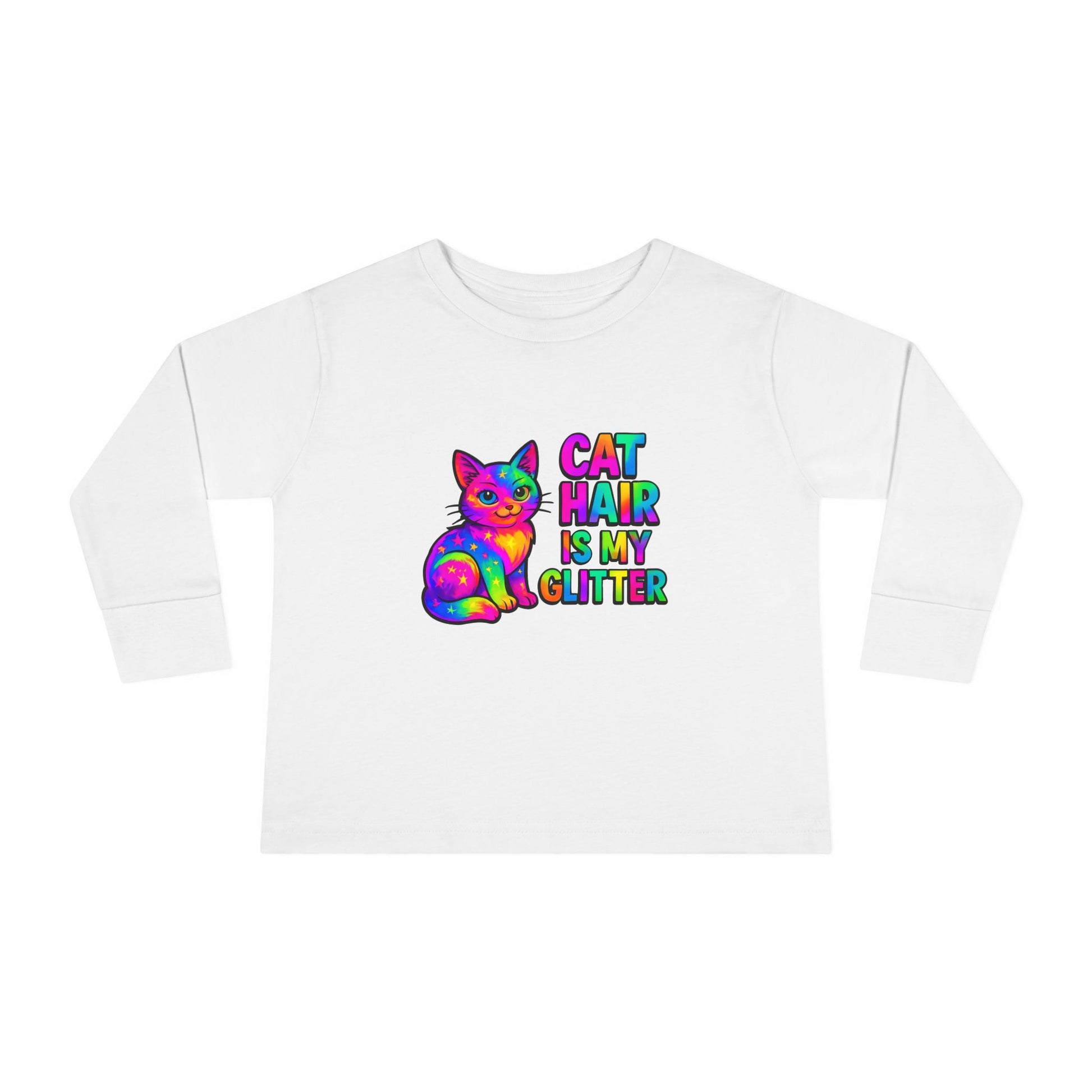 Cat Hair Is My Glitter Toddler Long Sleeve Tee