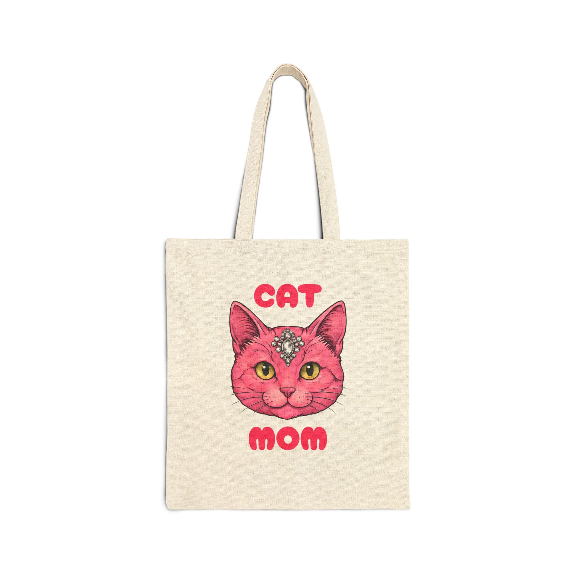 Cat Mom Canvas Tote Bag, Pet Lover Gift, Eco-Friendly Shopping Bag, Cute Cat Mom Tote, Animal Lover Accessory
