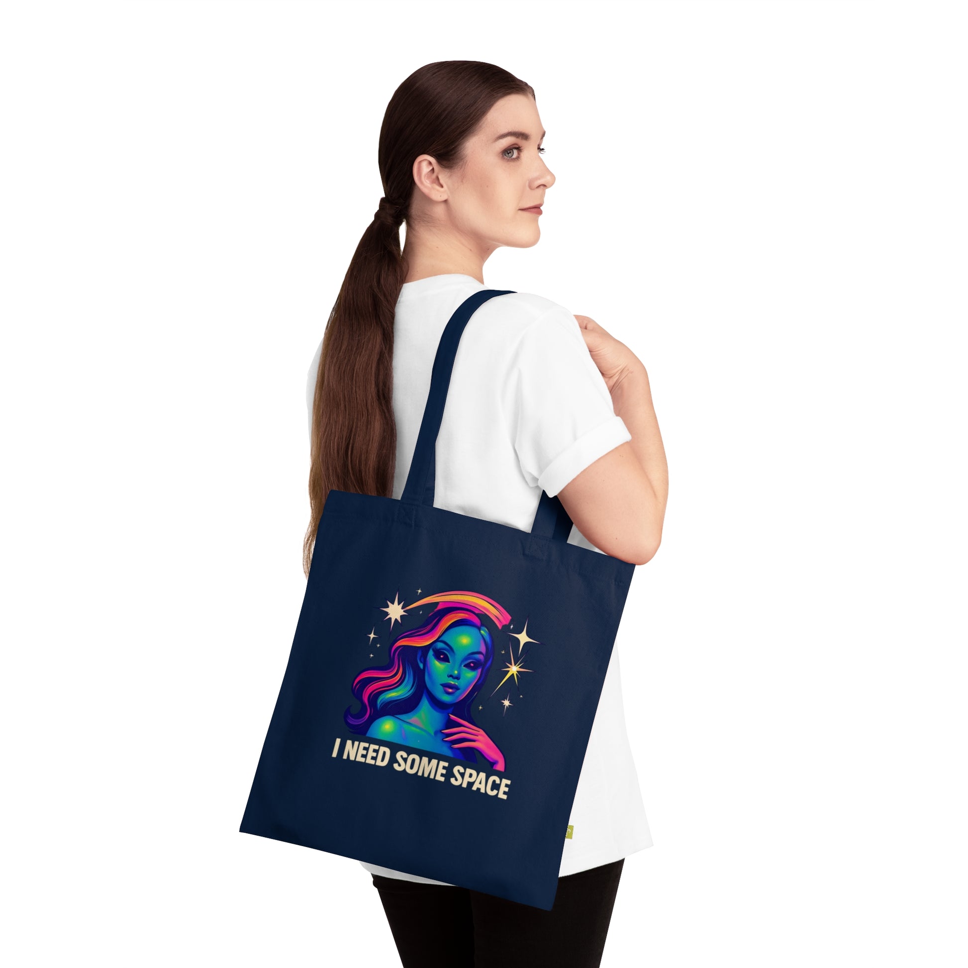 Cosmic Vibes Tote Bag - I Need Some Space, Eco-Friendly Shopping Bag, Unique Gift for Space Lovers, Casual Day Bag, Galaxy Art Tote