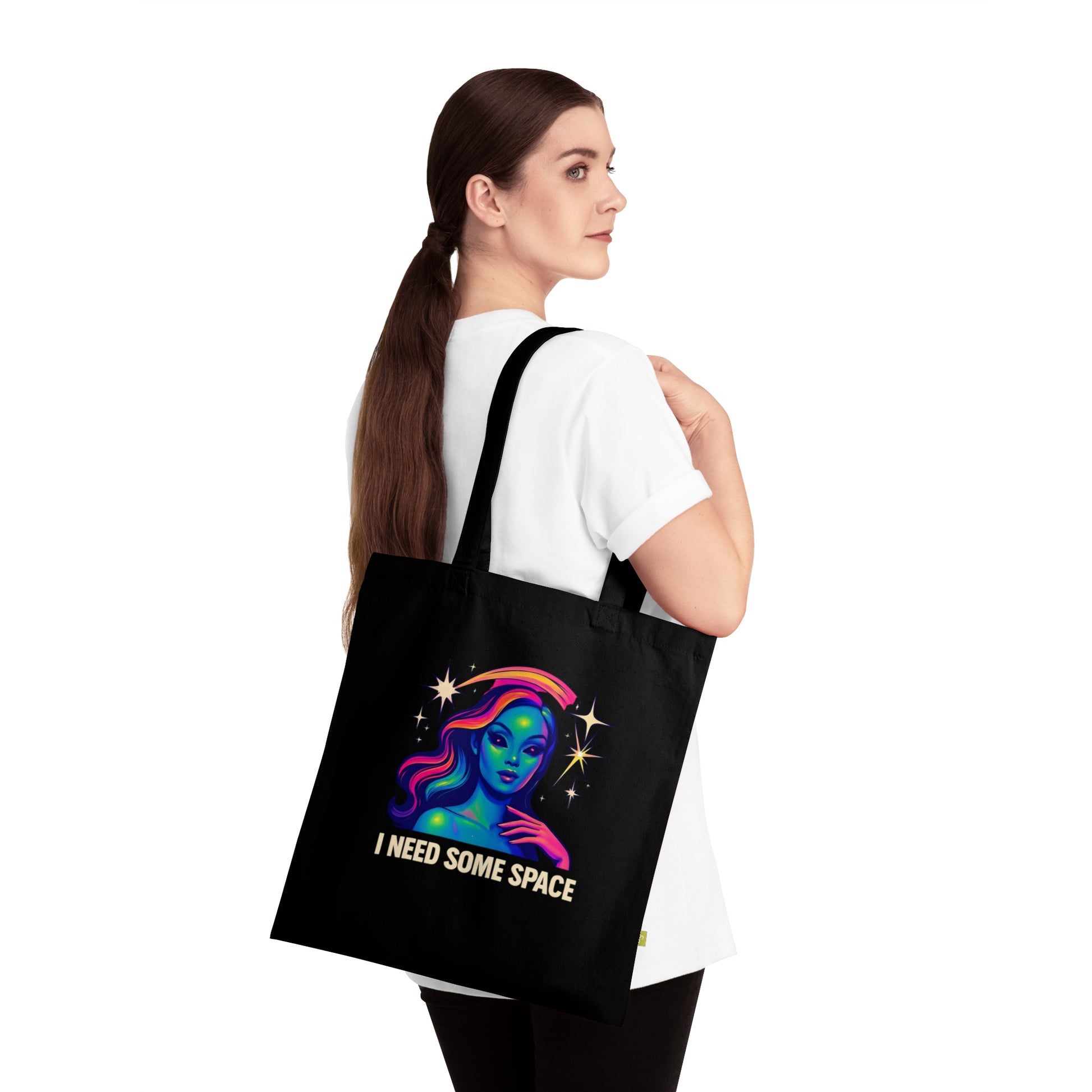 Cosmic Vibes Tote Bag - I Need Some Space, Eco-Friendly Shopping Bag, Unique Gift for Space Lovers, Casual Day Bag, Galaxy Art Tote