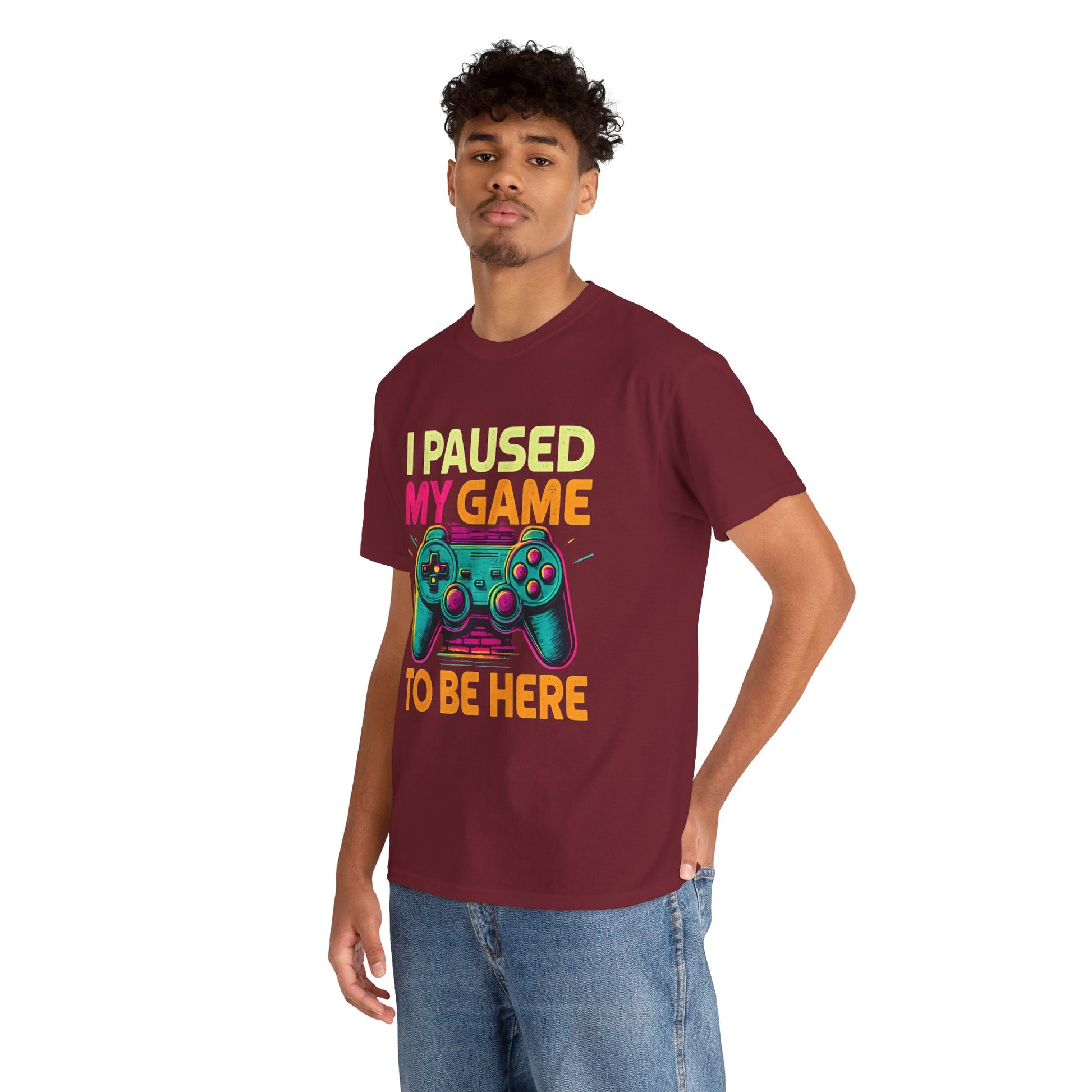 Gaming Humor Unisex Tee - I Paused My Game To Be Here, Gamer Gift, Video Game Shirt, Casual Wear, Funny T-Shirt, Game Night Apparel