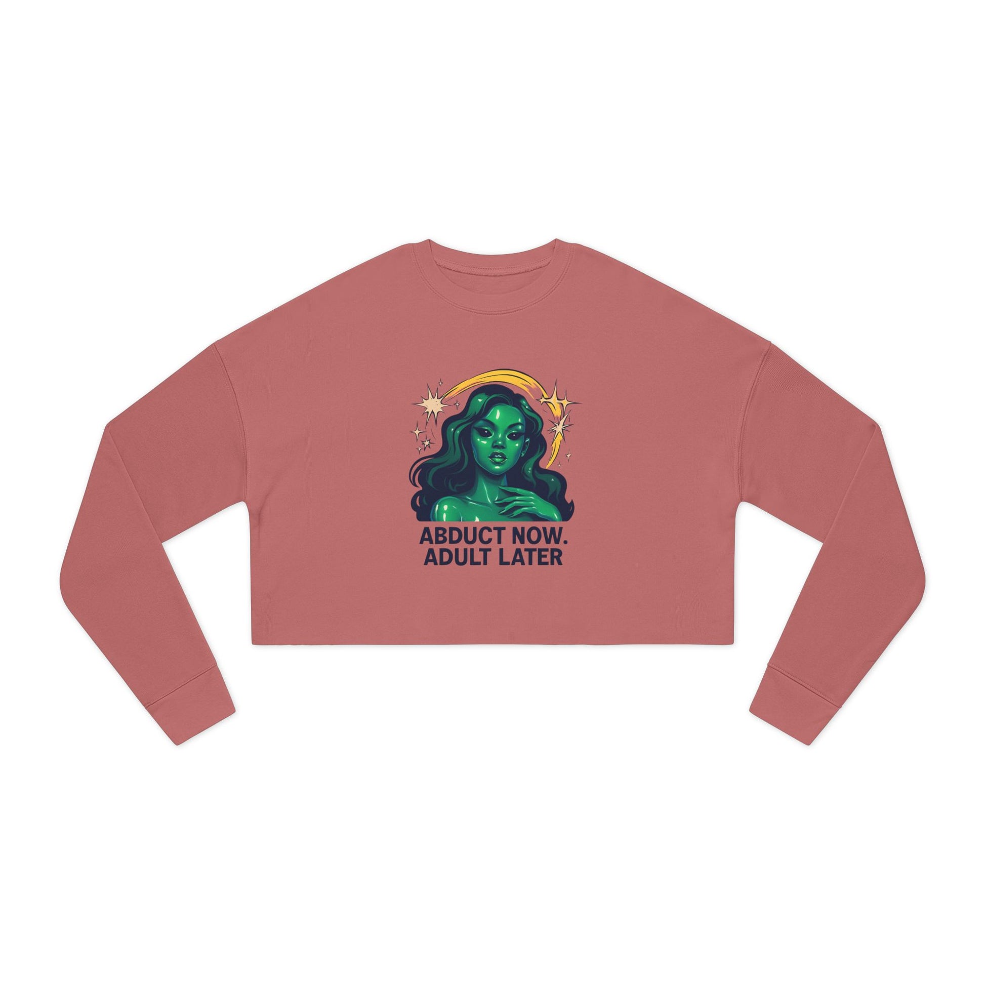 Cosmic Humor Women's Cropped Sweatshirt | Fun Gift for Her | Cute Casual Wear | Quirky Halloween Fashion | Perfect for Parties