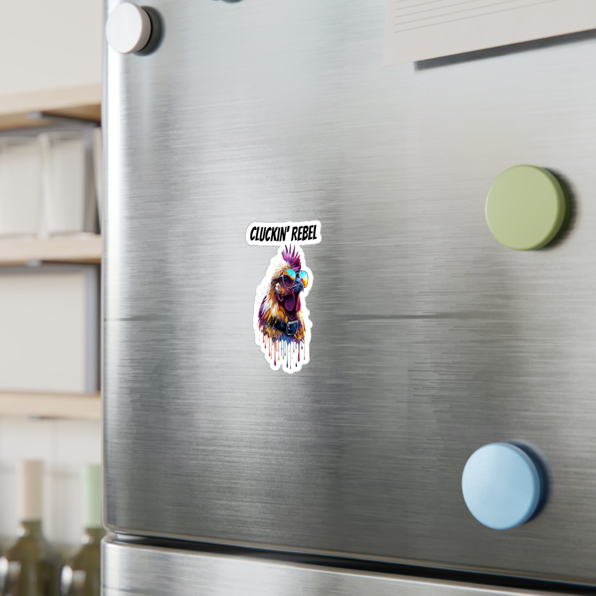 Cool Animal Stickers, Cluckin' Rebel Vinyl Decals for Laptops, Cars, Journals, Fun Decor, Gift for Chicken Lovers