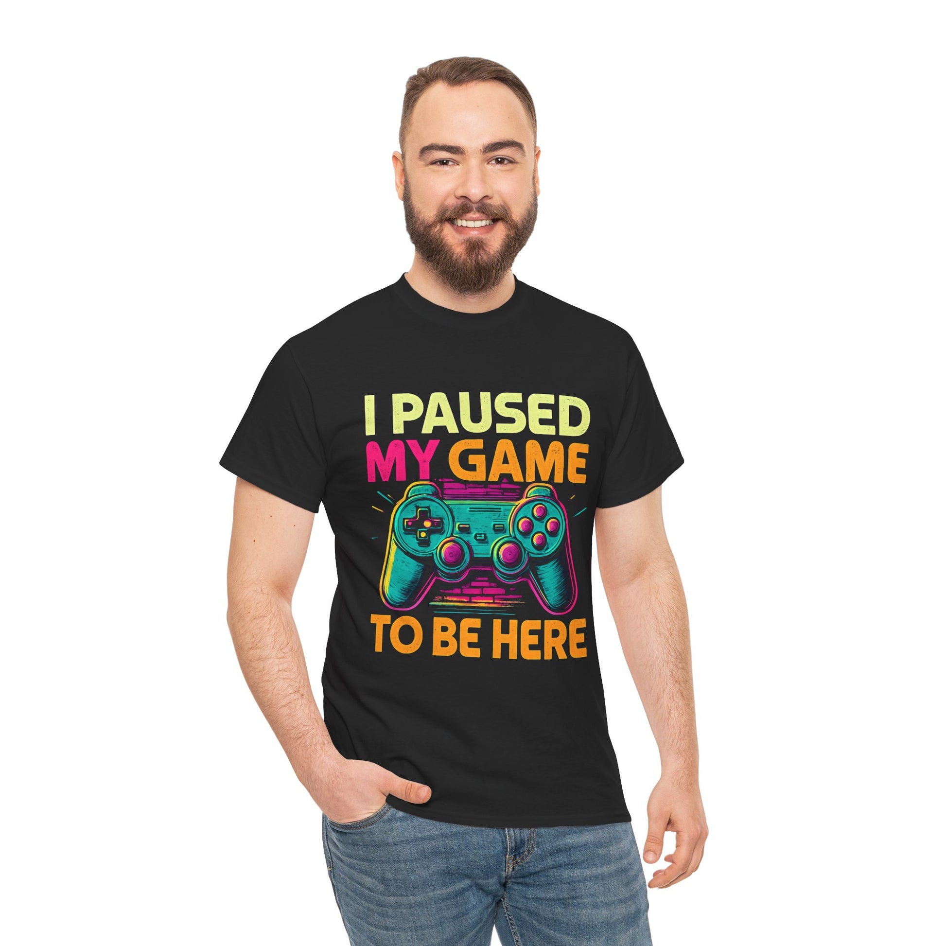 Gaming Humor Unisex Tee - I Paused My Game To Be Here, Gamer Gift, Video Game Shirt, Casual Wear, Funny T-Shirt, Game Night Apparel