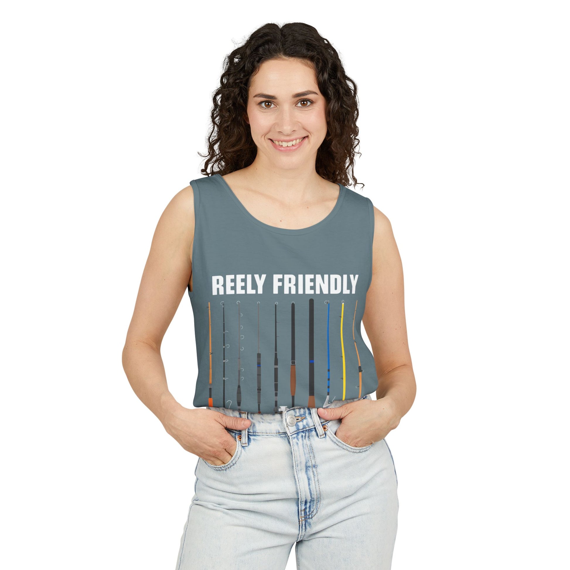 Reely Friendly Fishing Tank Top | Outdoor Apparel, Summer Vibes, Fisherman Gift, Casual Wear, Beach Outing