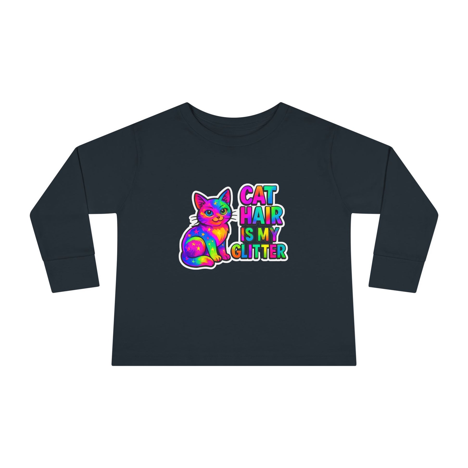 Cat Hair Is My Glitter Toddler Long Sleeve Tee