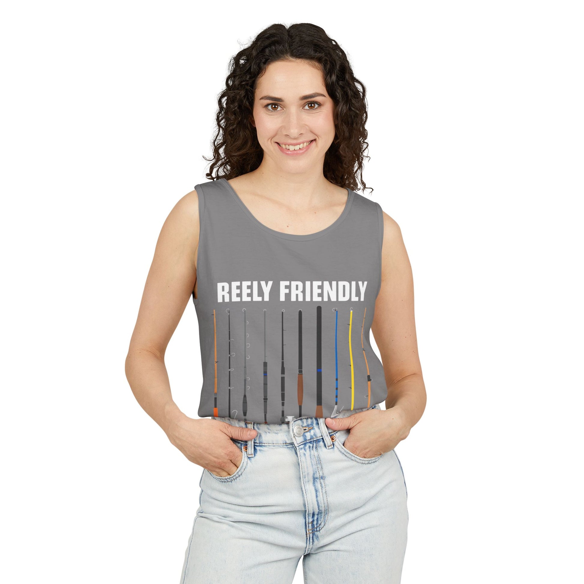 Reely Friendly Fishing Tank Top | Outdoor Apparel, Summer Vibes, Fisherman Gift, Casual Wear, Beach Outing