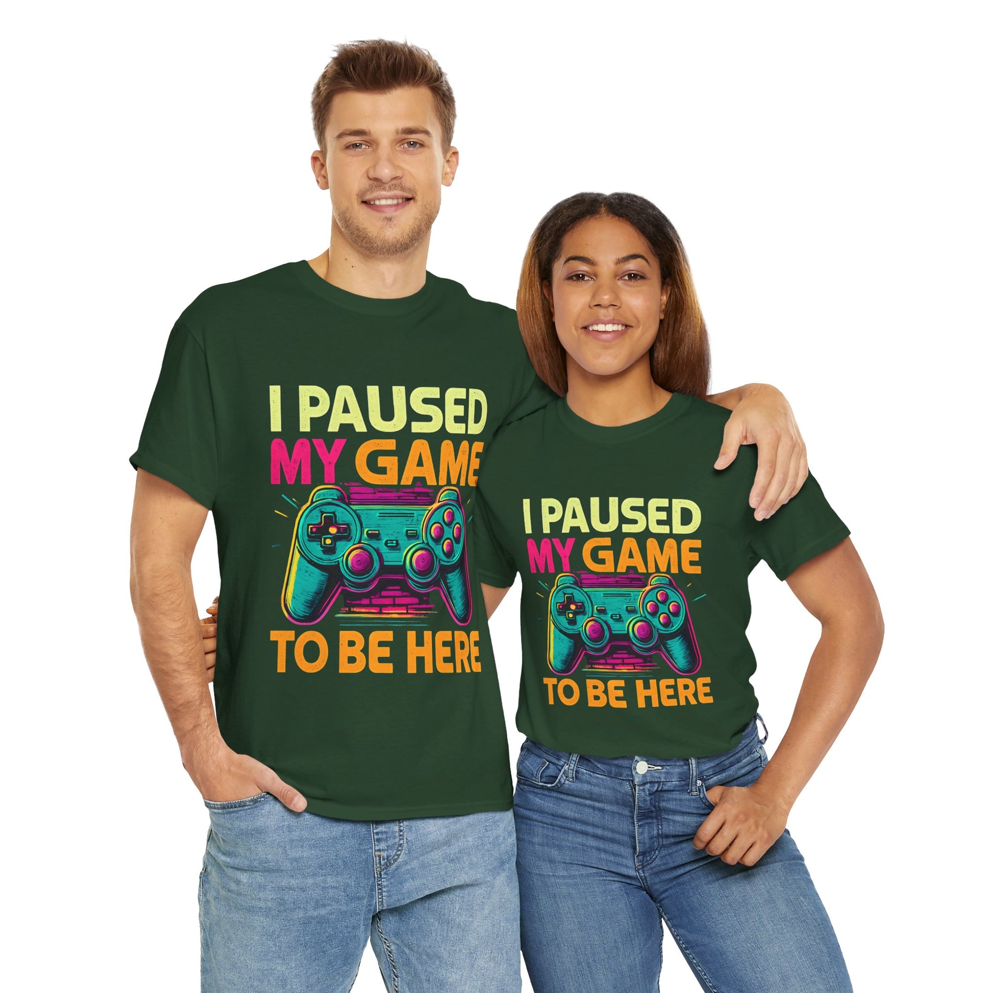 Gaming Humor Unisex Tee - I Paused My Game To Be Here, Gamer Gift, Video Game Shirt, Casual Wear, Funny T-Shirt, Game Night Apparel