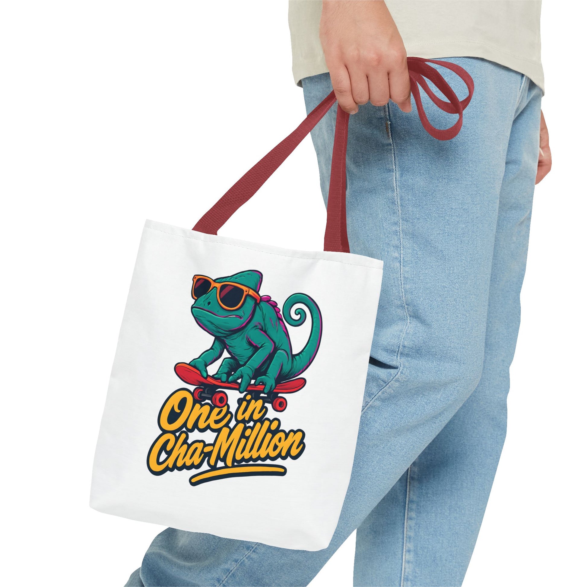 Skateboarder Chameleon Tote Bag - Unique AOP Design, Reusable Shopping Bag, Gift for Chameleon Lovers, Eco-Friendly Grocery Bag, [...]