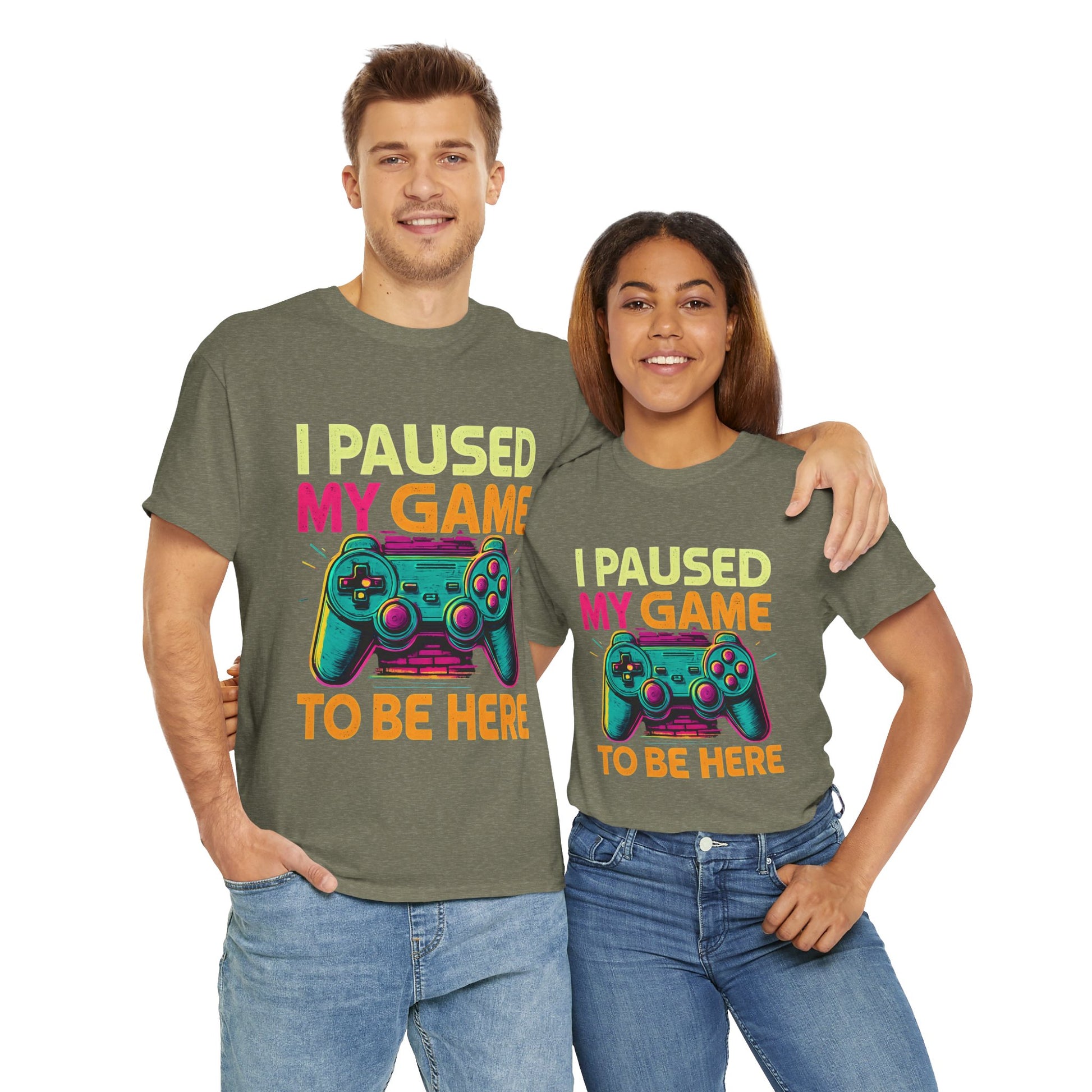 Gaming Humor Unisex Tee - I Paused My Game To Be Here, Gamer Gift, Video Game Shirt, Casual Wear, Funny T-Shirt, Game Night Apparel